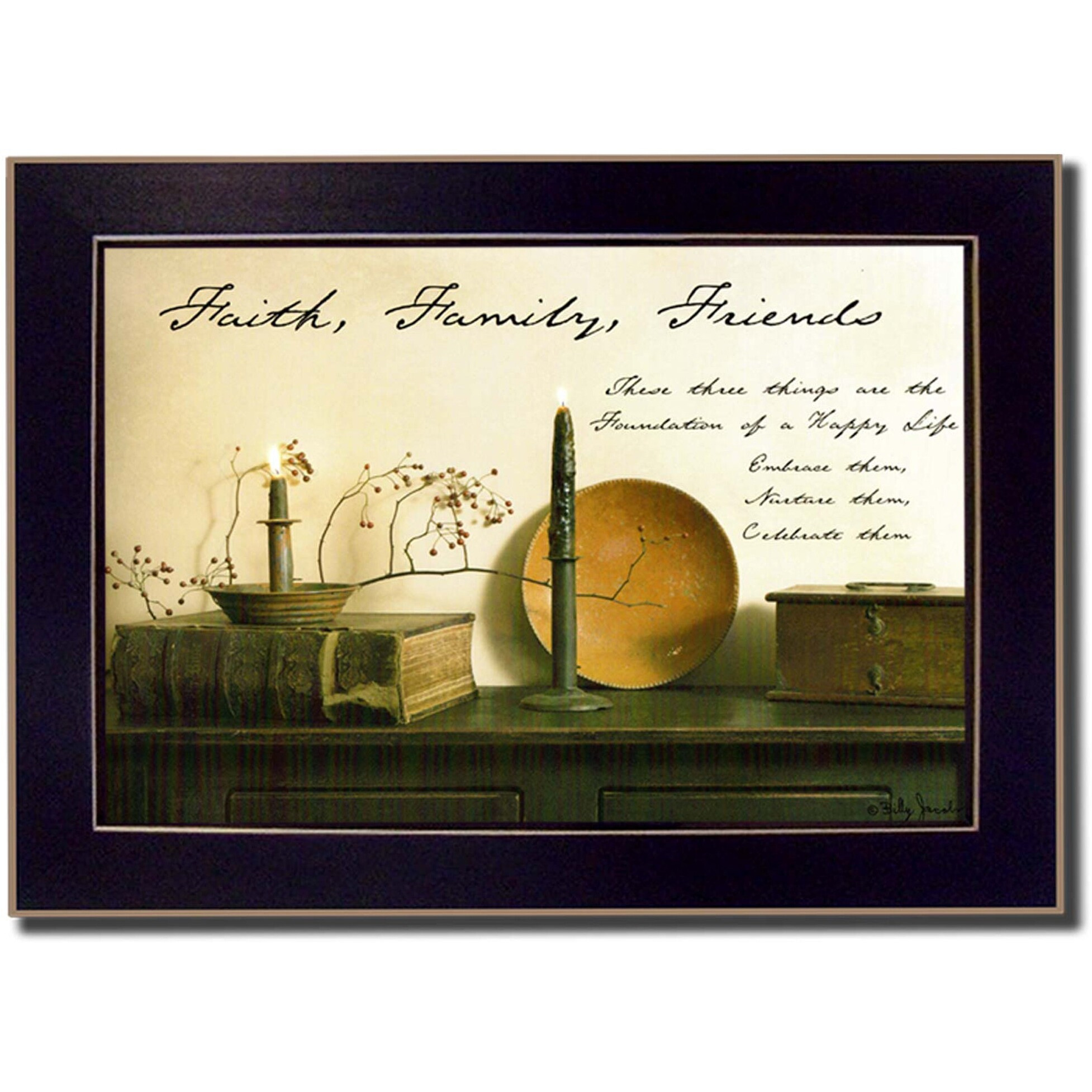 Faith Family And Friends Black Framed Print Wall Art