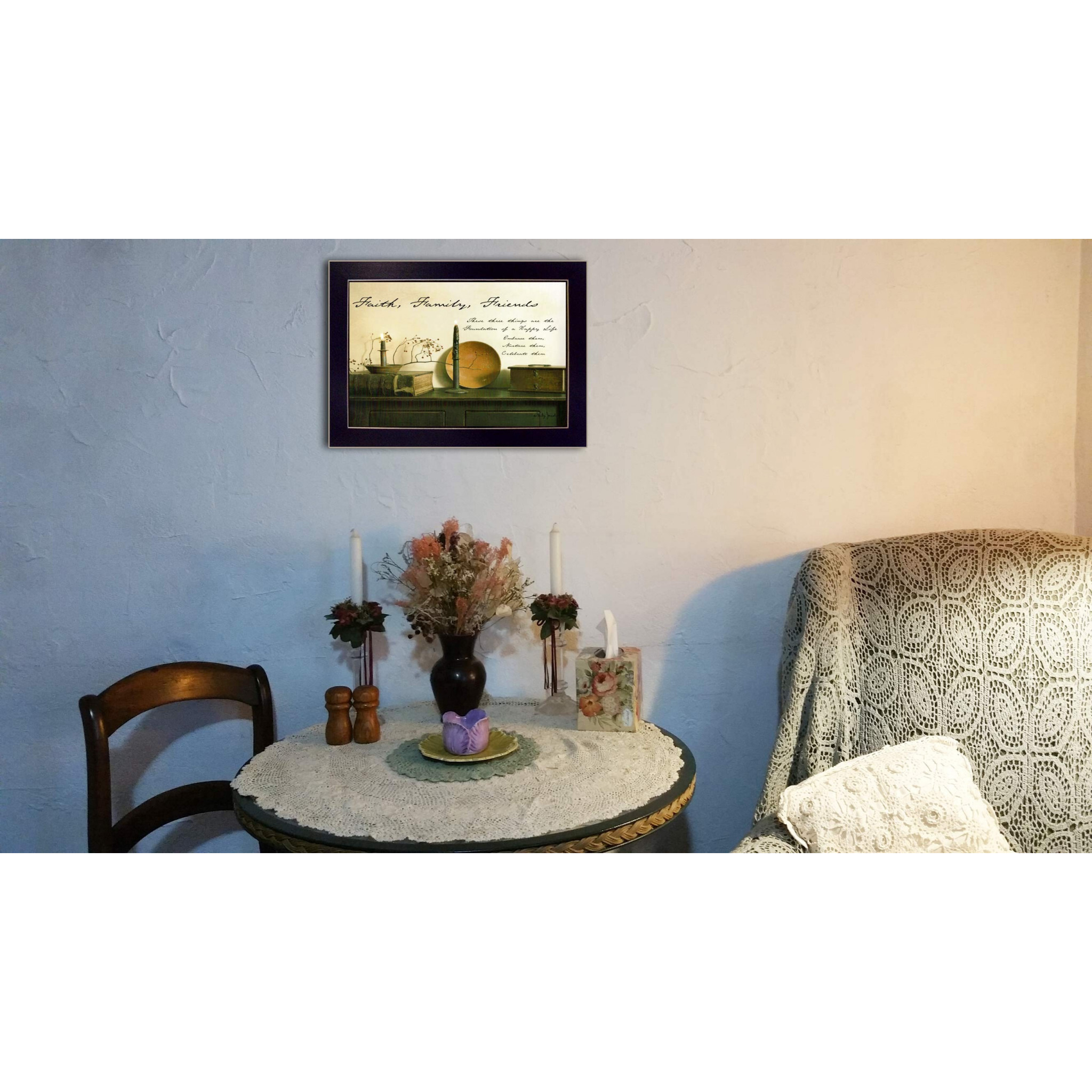 Faith Family And Friends Black Framed Print Wall Art