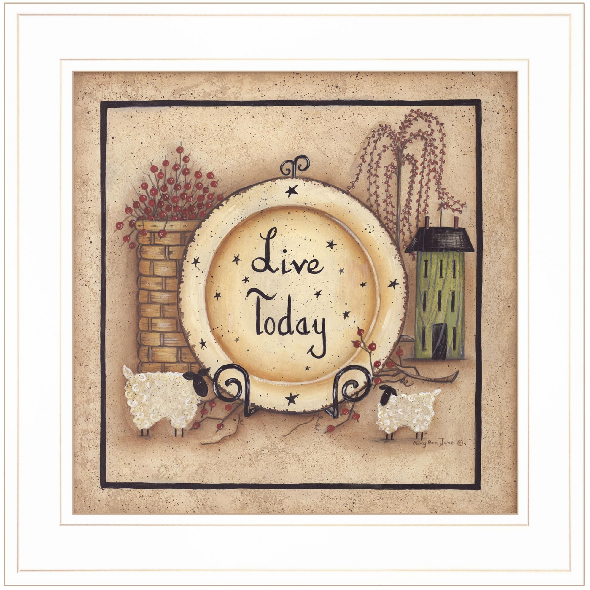 Live Today 3 White Framed Print Wall Art