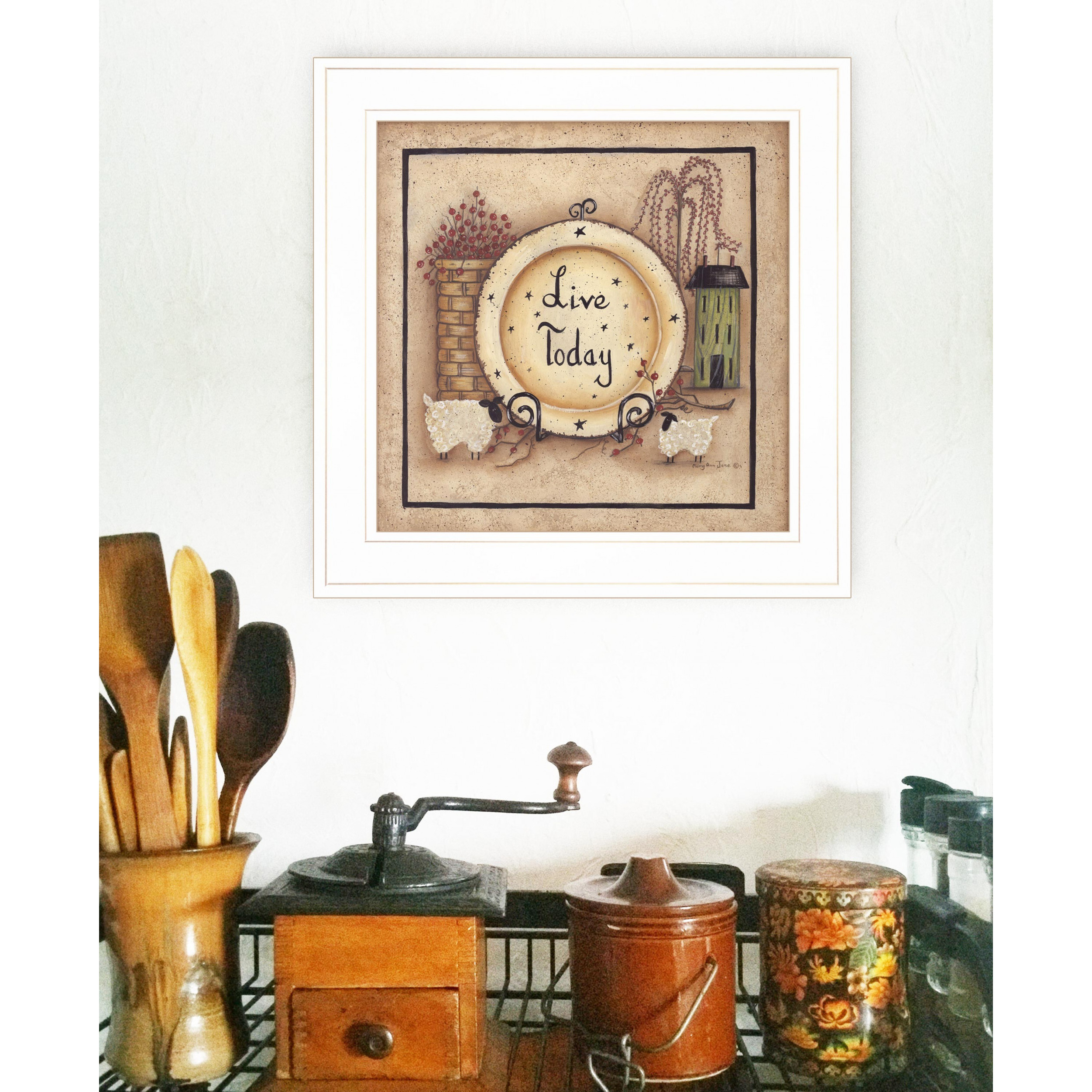 Live Today 3 White Framed Print Wall Art