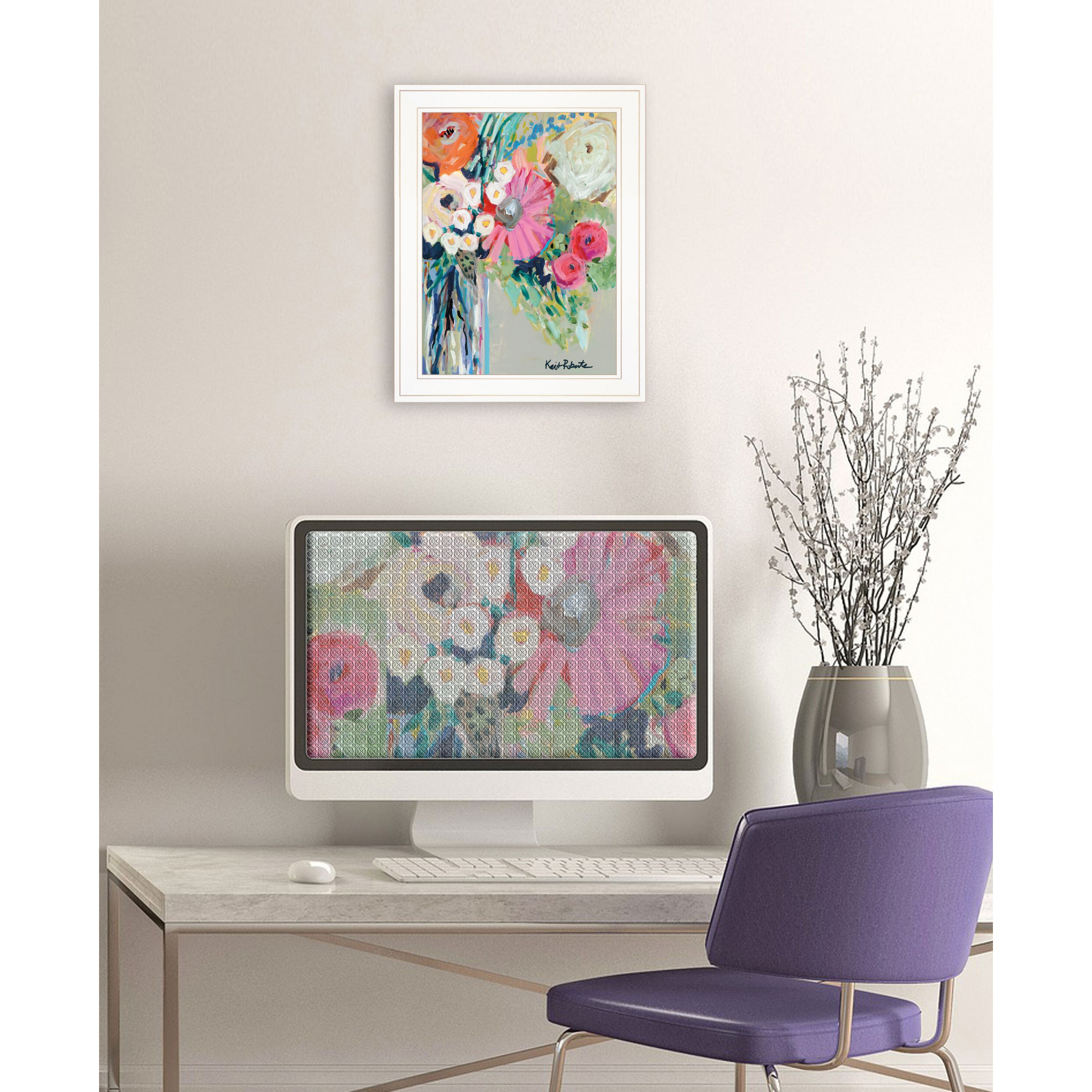From Mrs. Hazels Garden 1 White Framed Print Wall Art