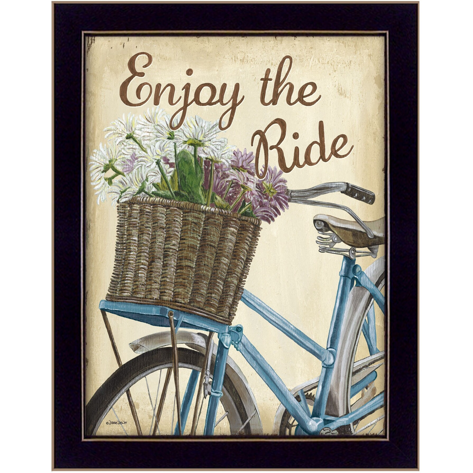Enjoy The Ride Black Framed Print Wall Art