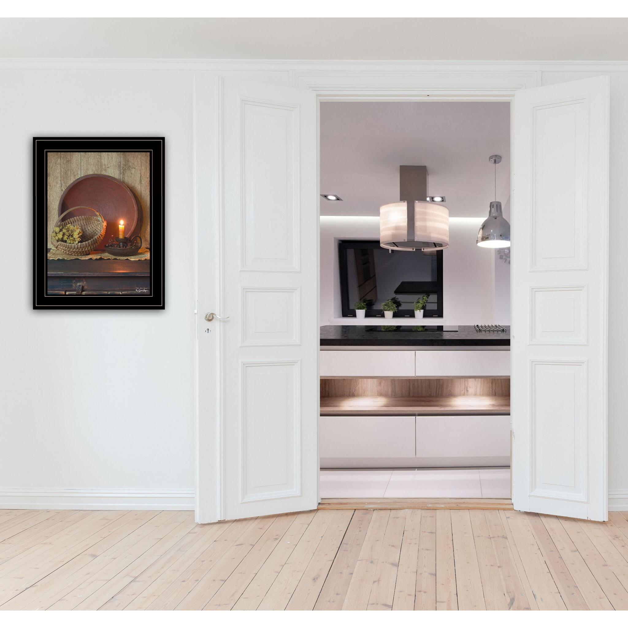 The Red Basket 5 Black Framed Print Wall Art