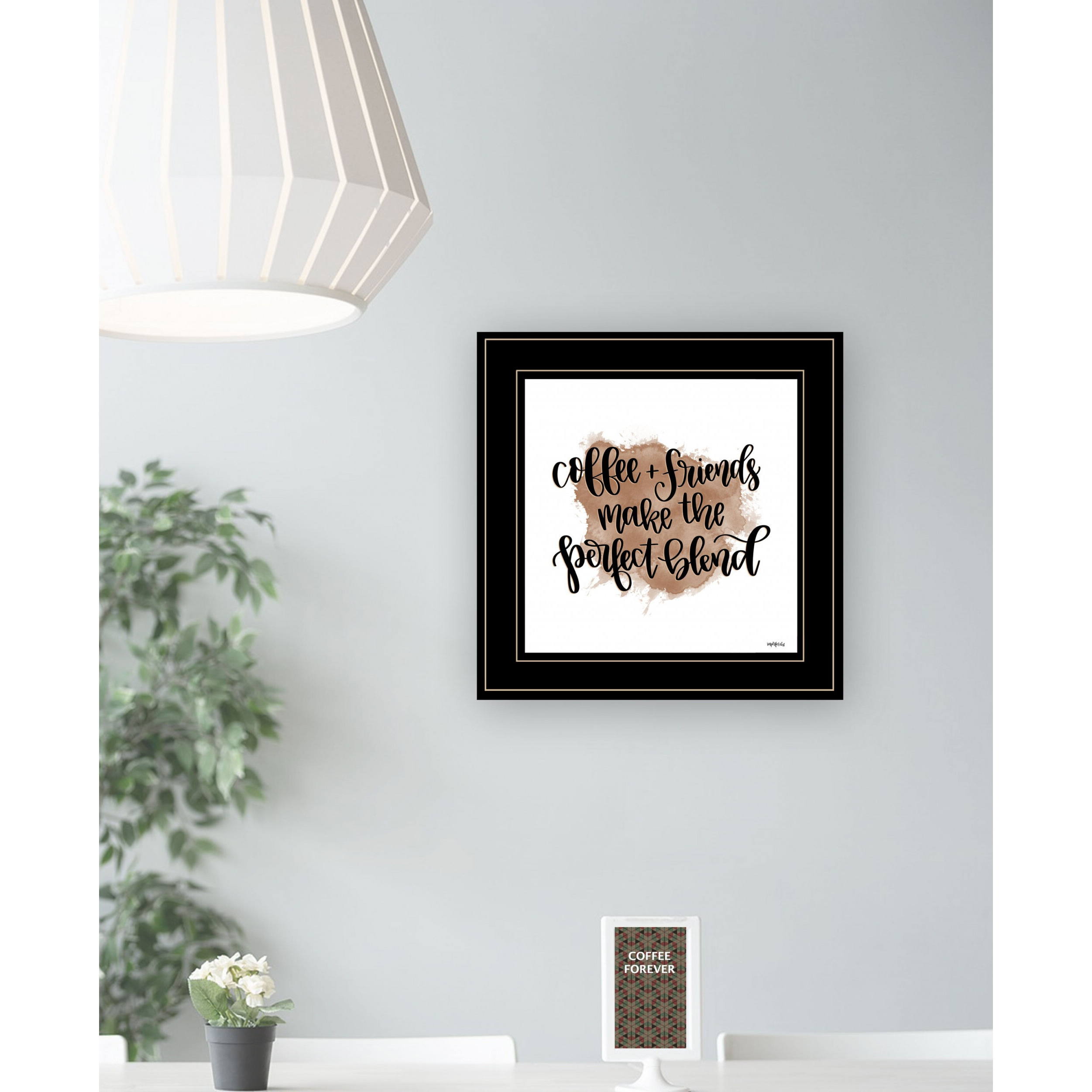 Coffee And Friends Blend Black Framed Print Wall Art