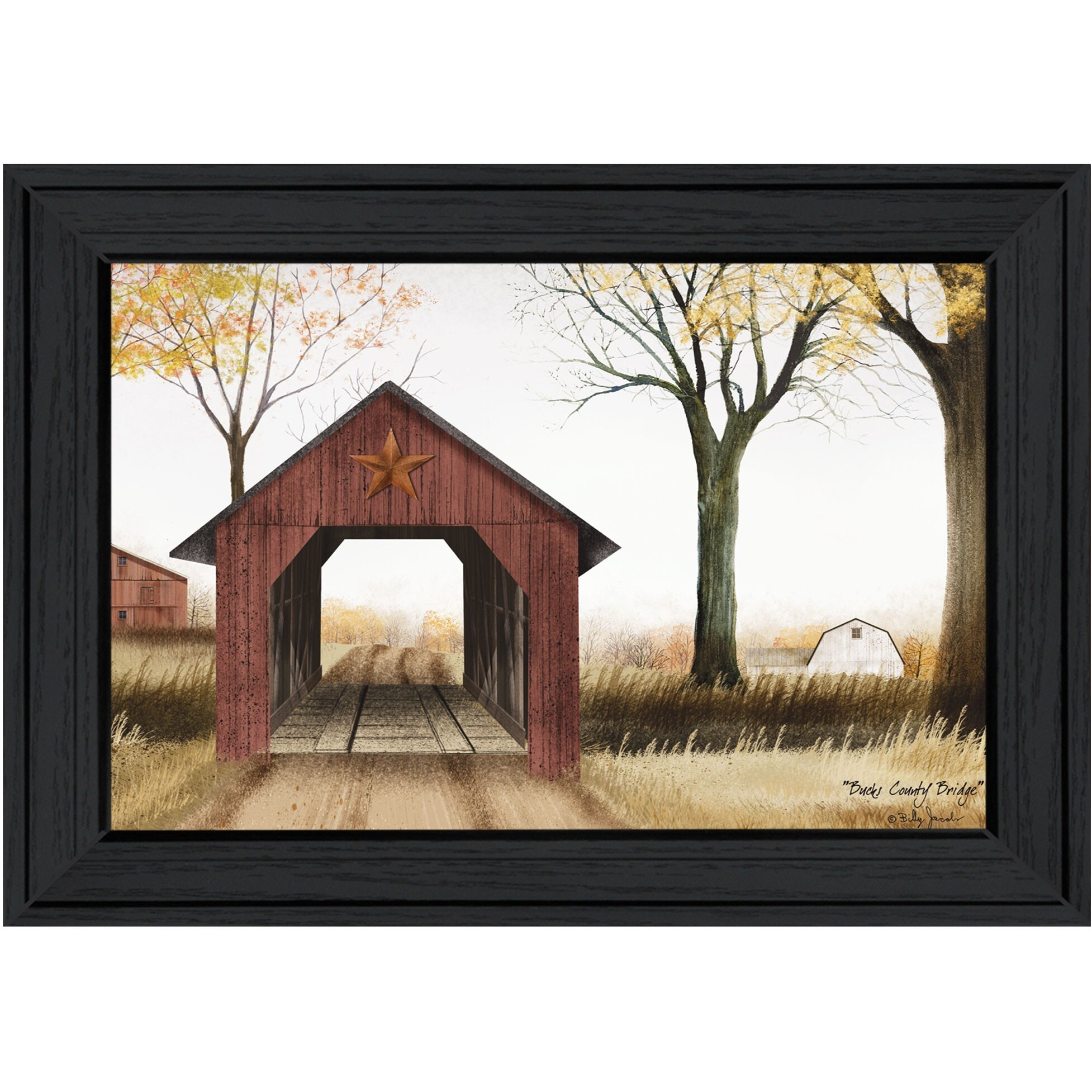 Bucks County Bridge 2 Black Framed Print Wall Art