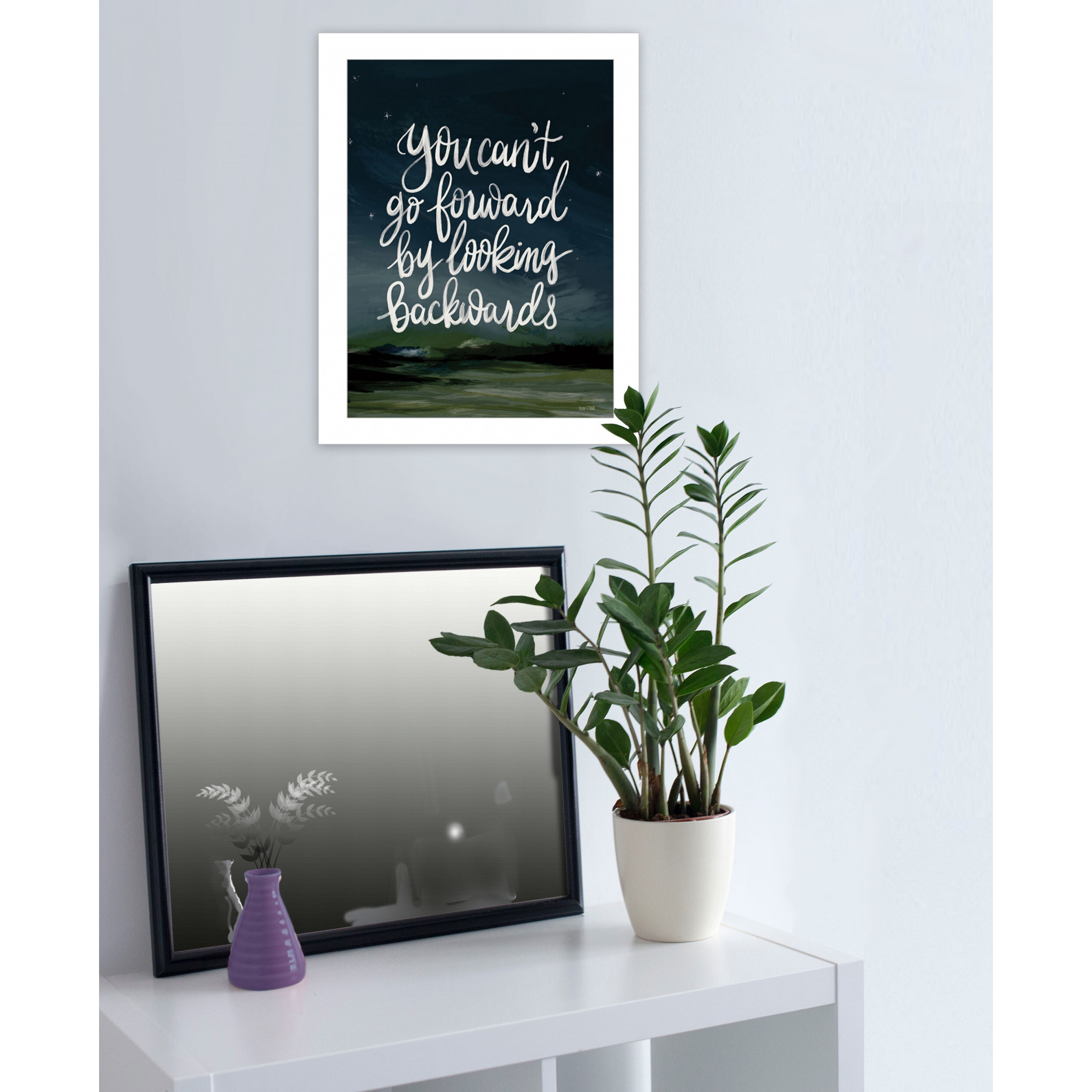 Go Forwards Not Backwards 1 White Framed Print Wall Art
