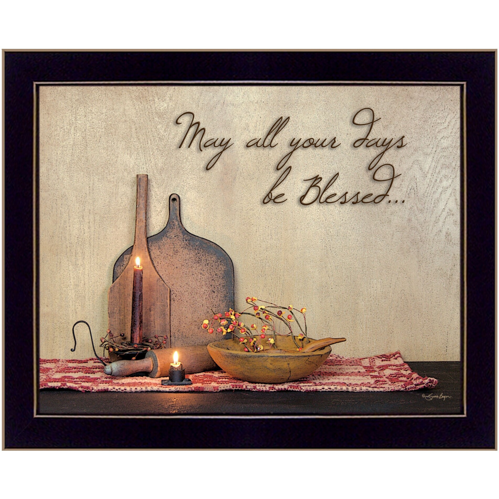 May All Your Days Be Blessed Black Framed Print Wall Art
