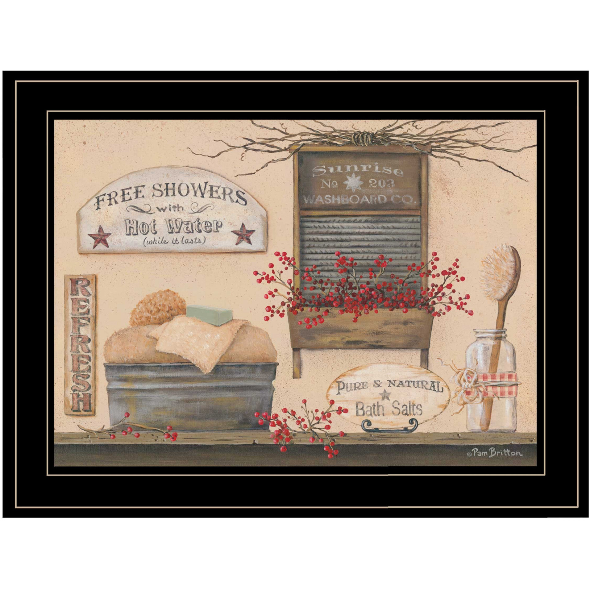 Free Showers 3 Black Framed Print Wall Art