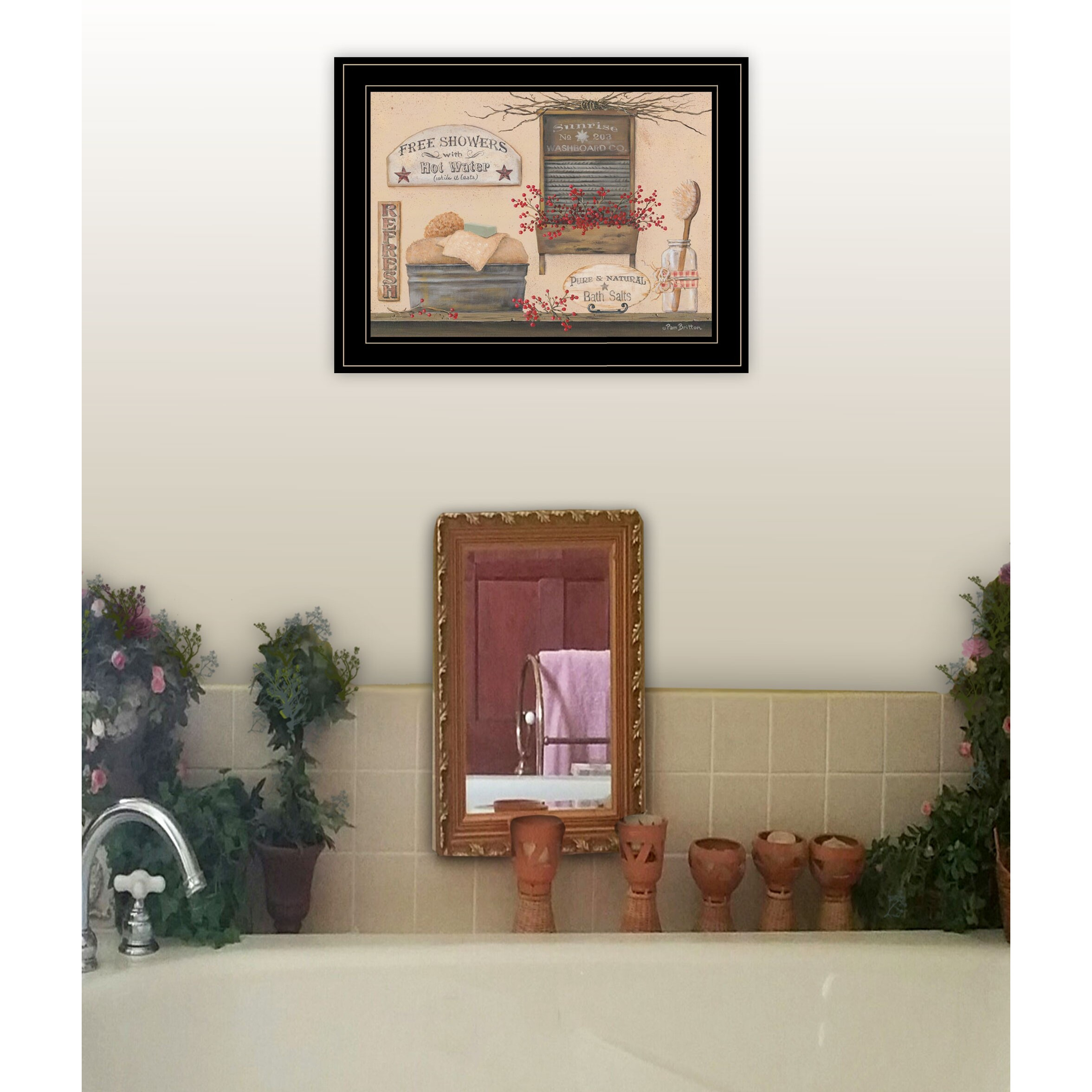 Free Showers 3 Black Framed Print Wall Art