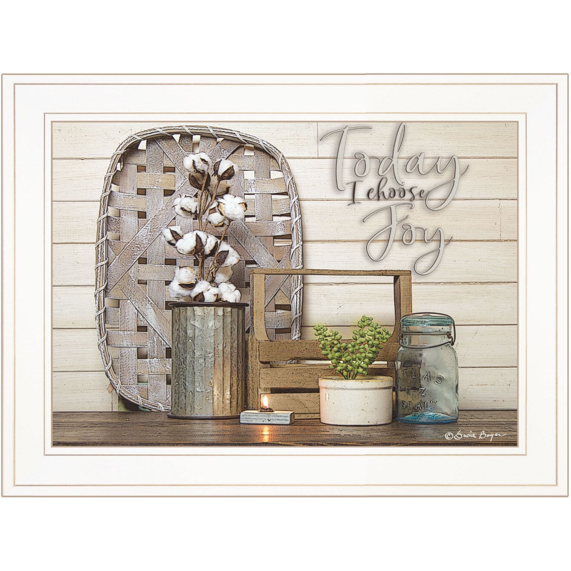 Today I Choose Joy 2 White Framed Print Wall Art