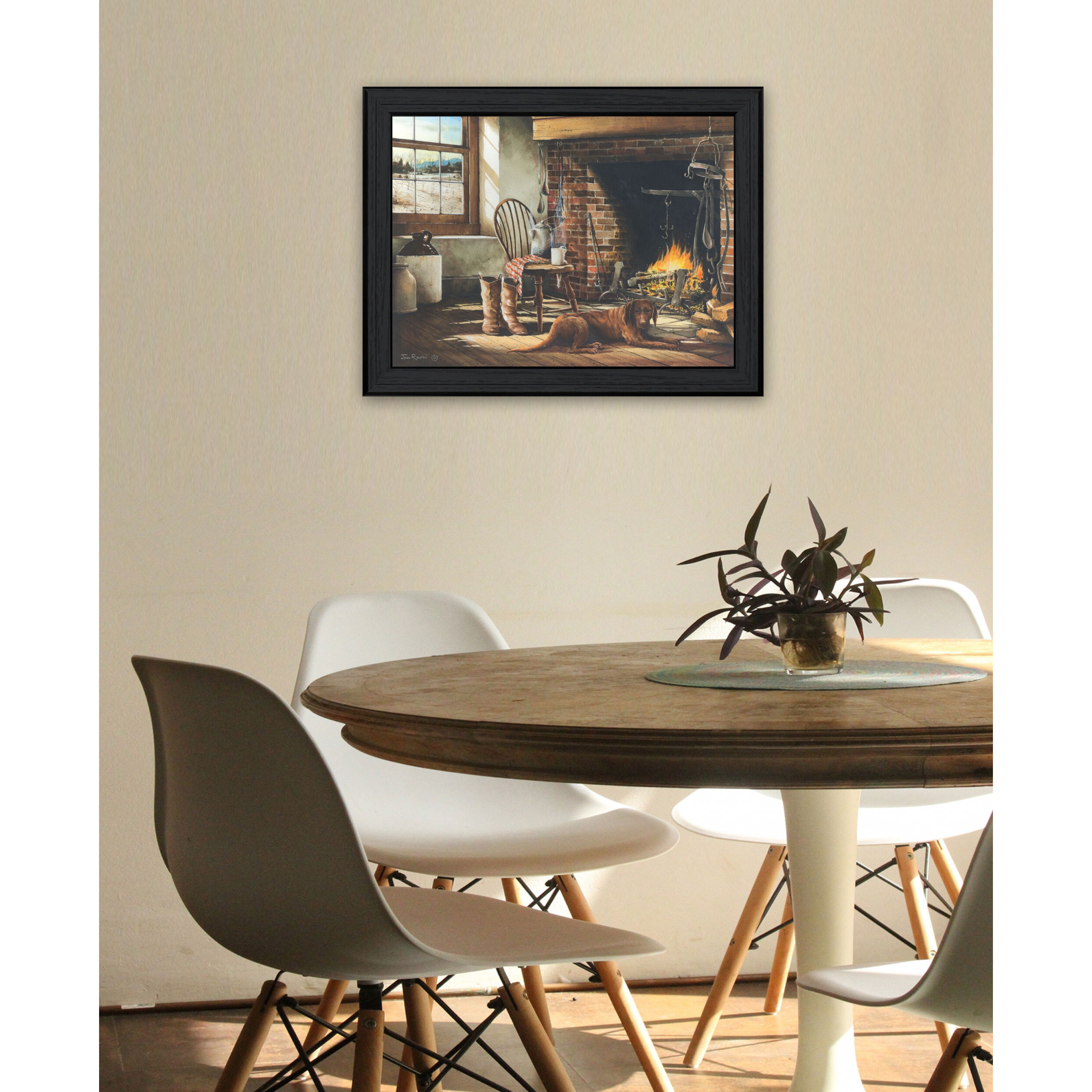 His Morning Coffee 1 Black Framed Print Wall Art