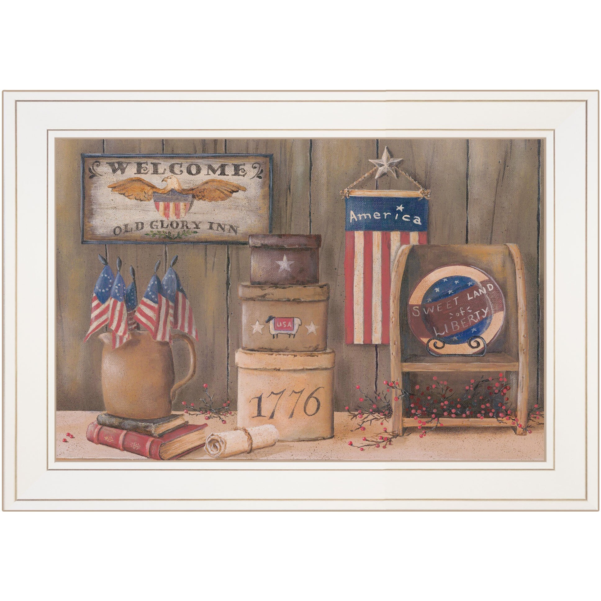 Sweet Land Of Liberty 2 White Framed Print Wall Art