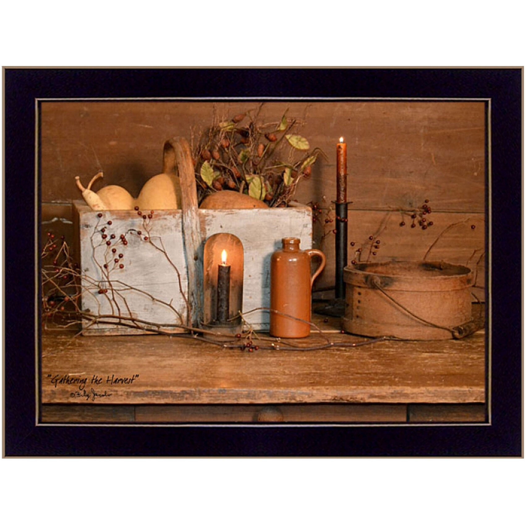 Gathering The Harvest 1 Black Framed Print Wall Art
