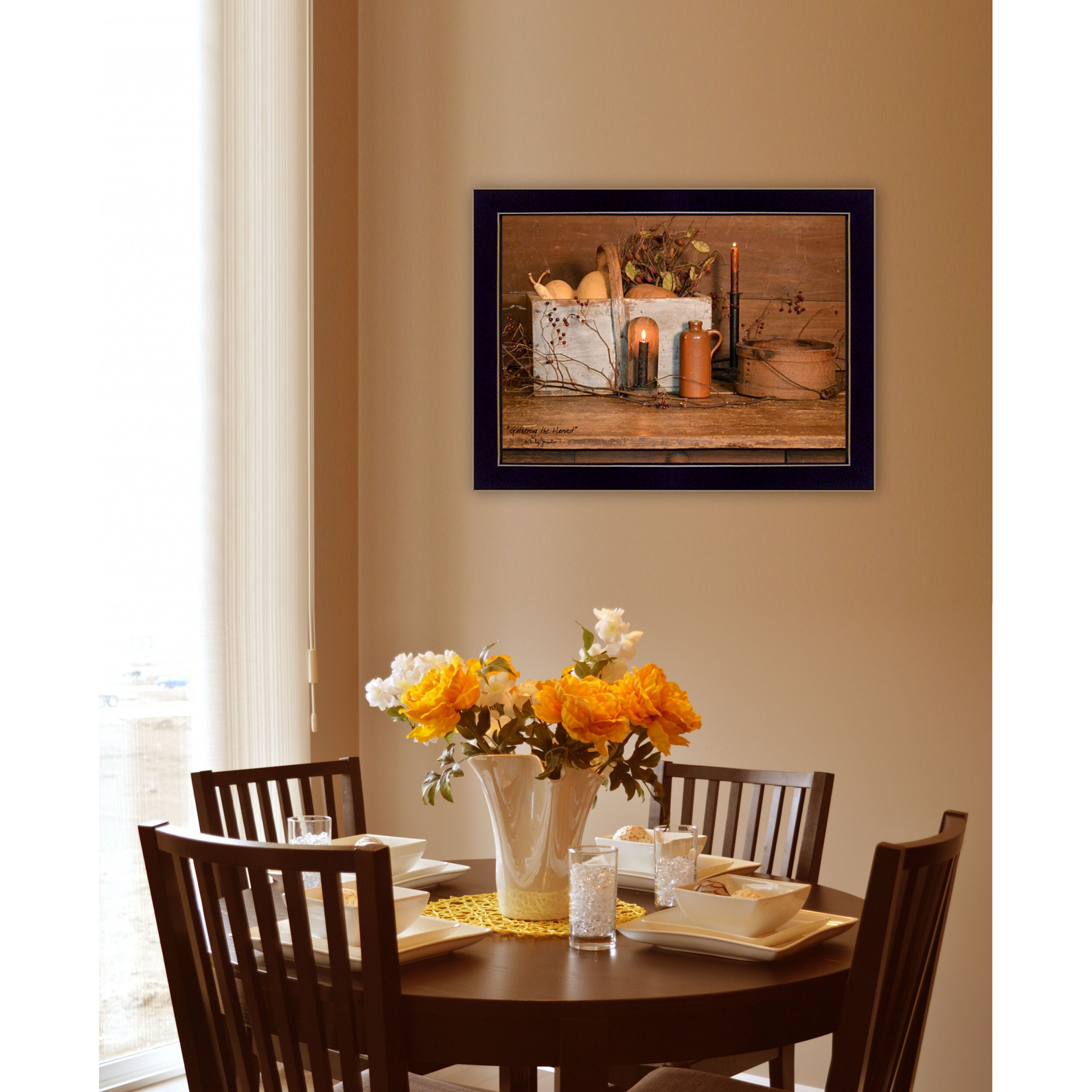 Gathering The Harvest 1 Black Framed Print Wall Art