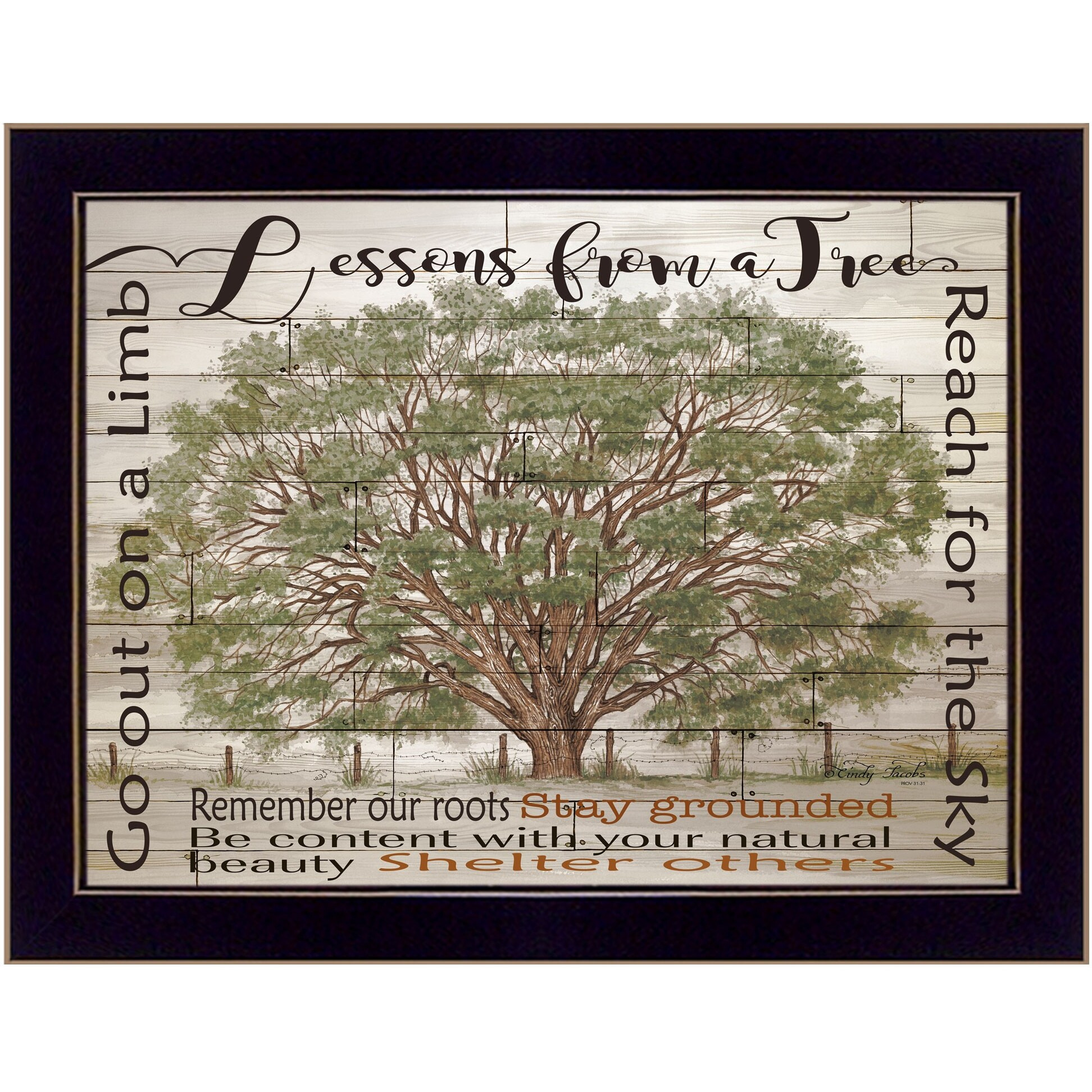 Lessons From A Tree Black Framed Print Wall Art