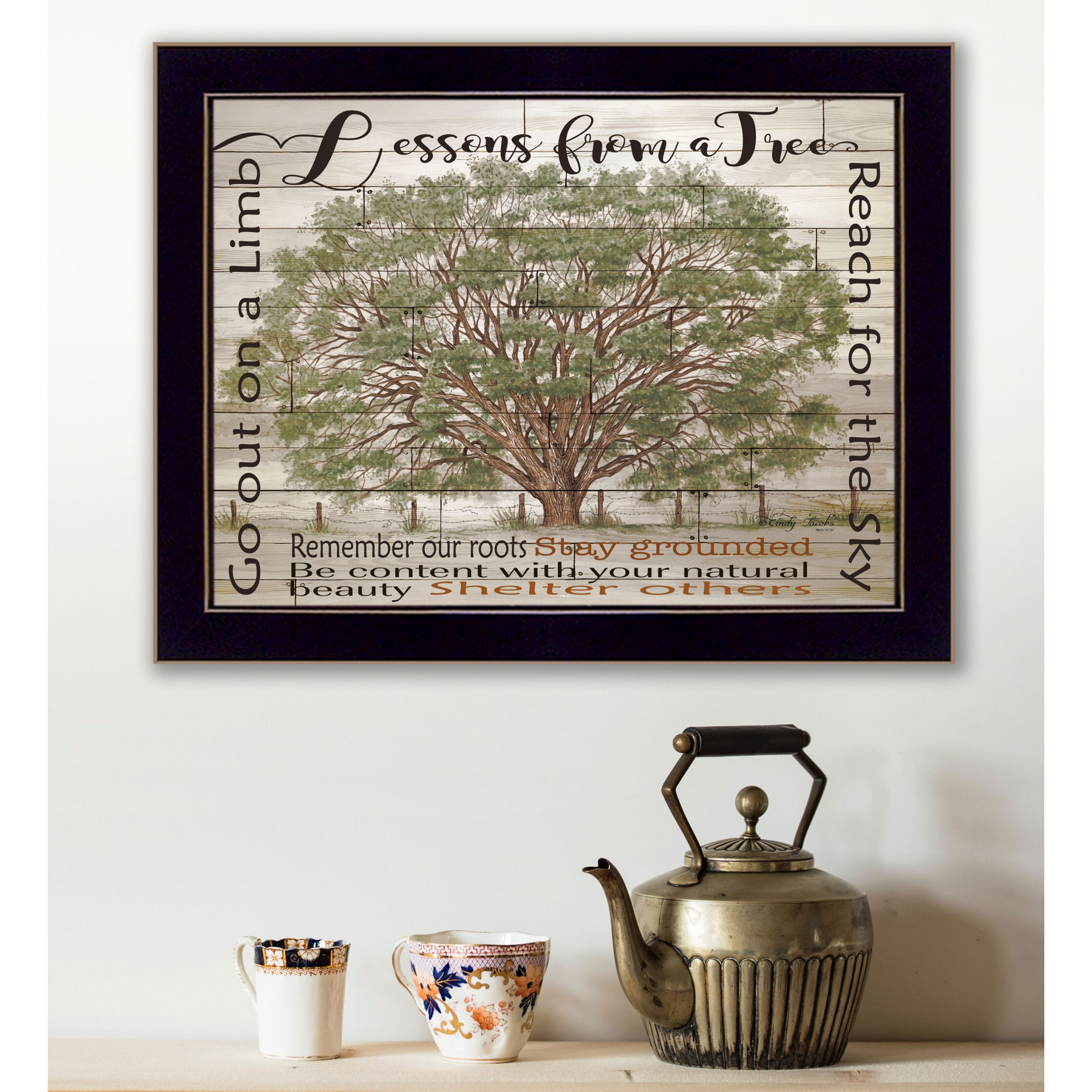 Lessons From A Tree Black Framed Print Wall Art