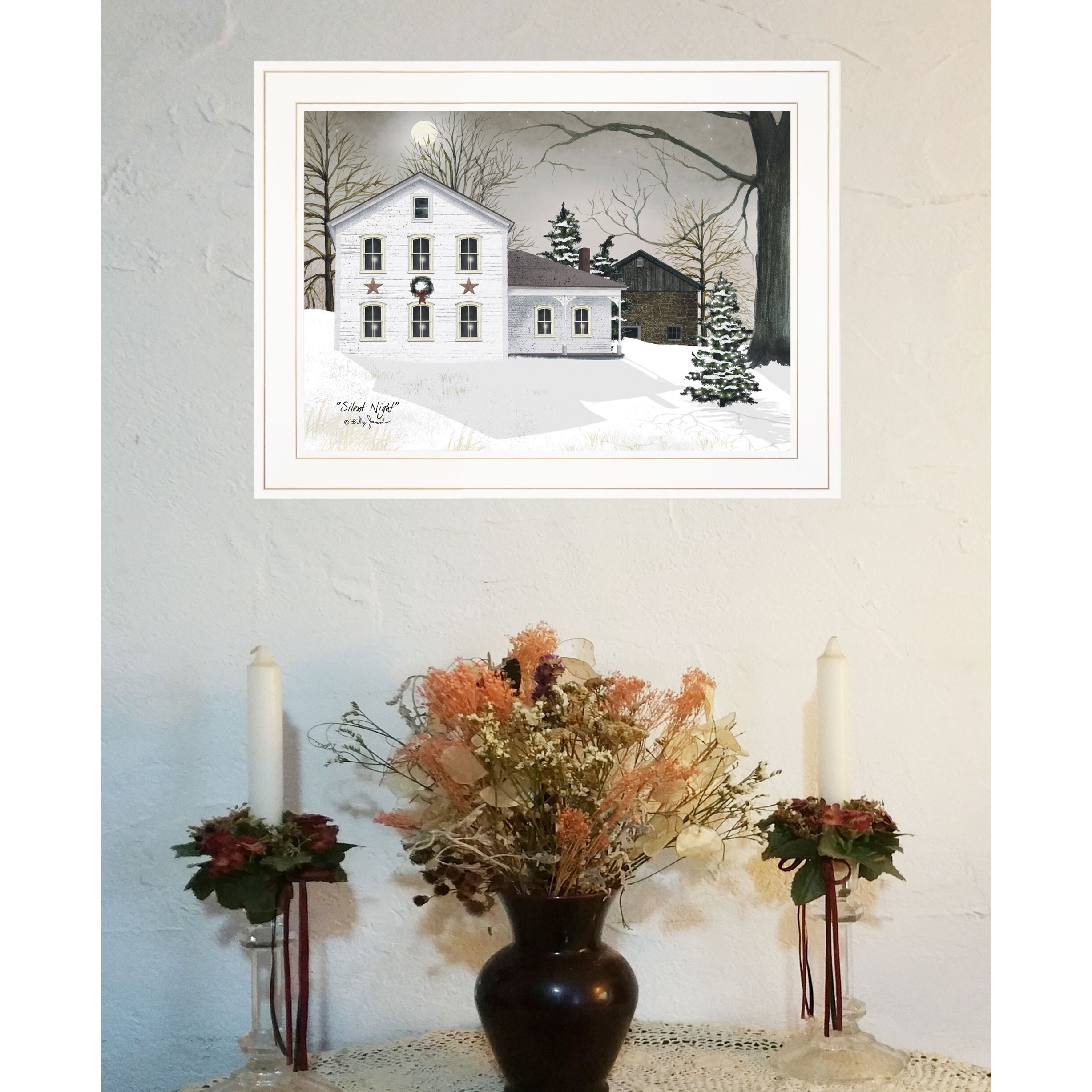 Silent Night 2 White Framed Print Wall Art