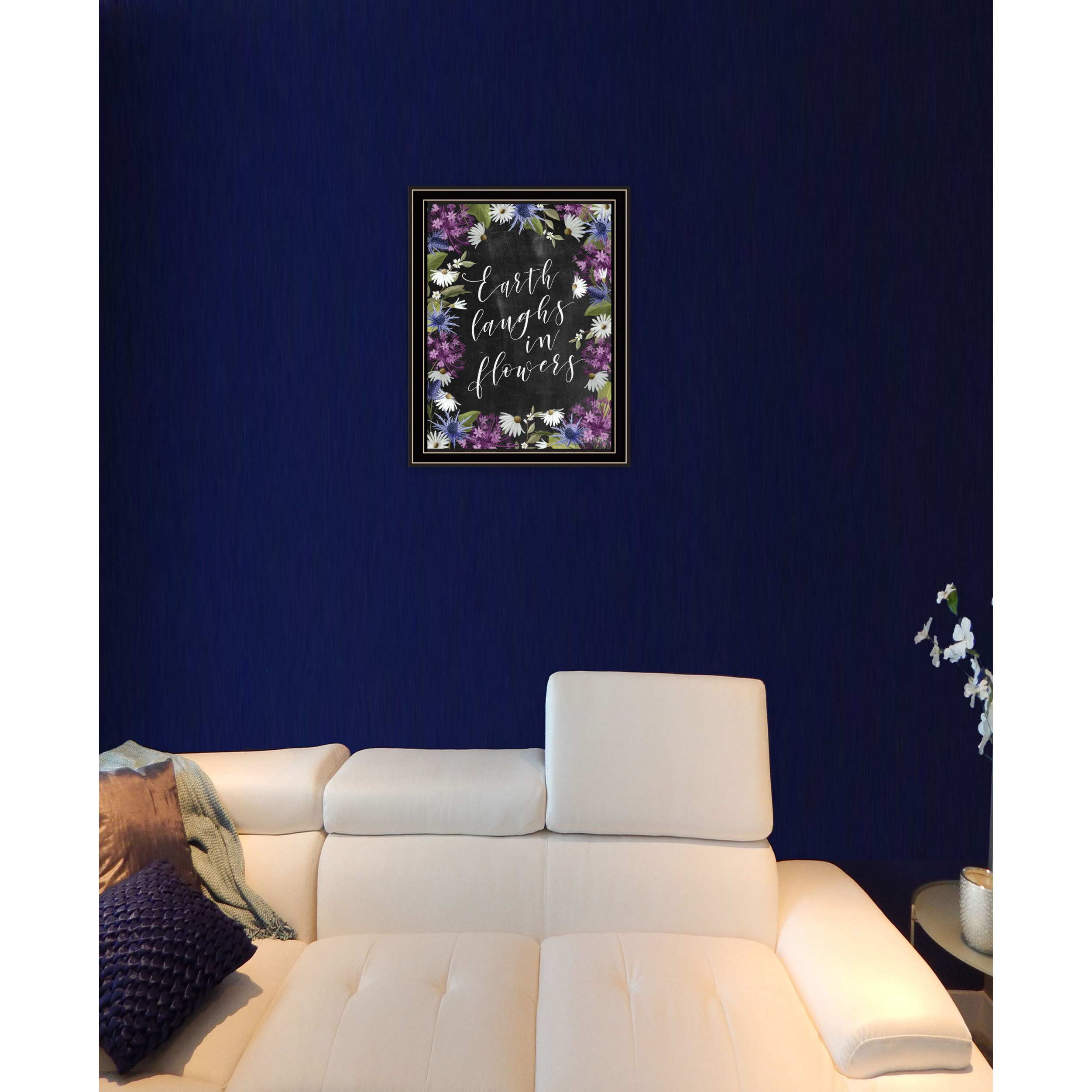 Earth Laughs In Flowers 1 Black Framed Print Wall Art