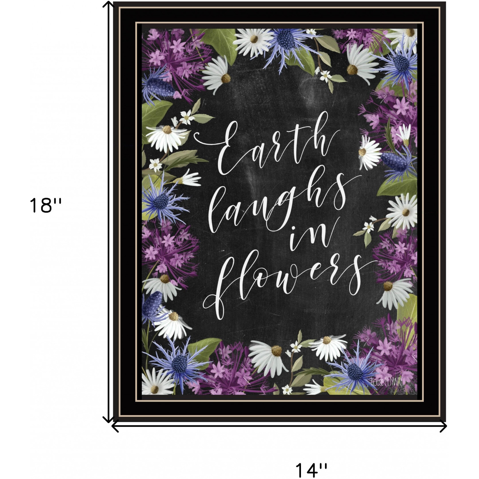 Earth Laughs In Flowers 1 Black Framed Print Wall Art