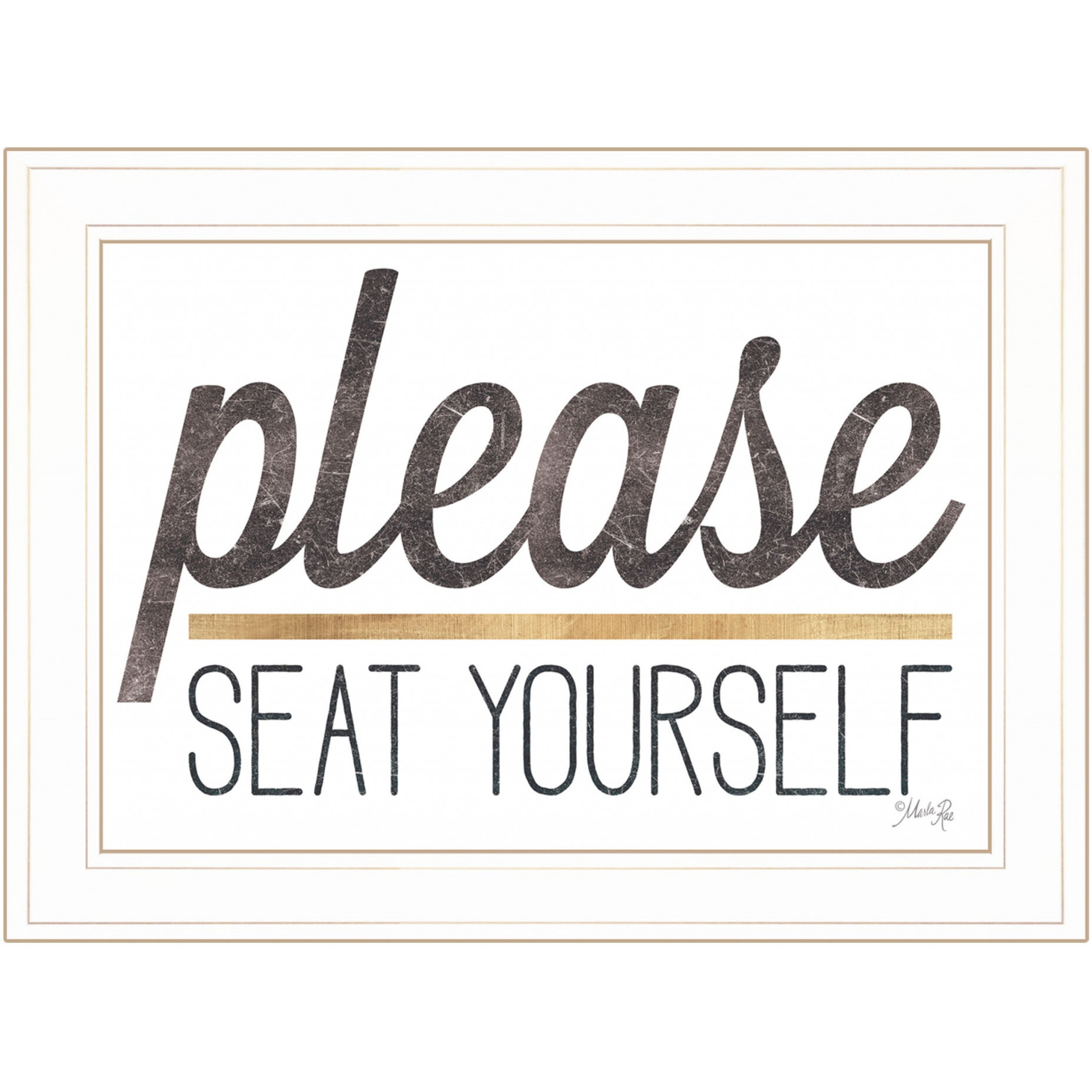 Please Seat Yourself 2 White Framed Print Wall Art