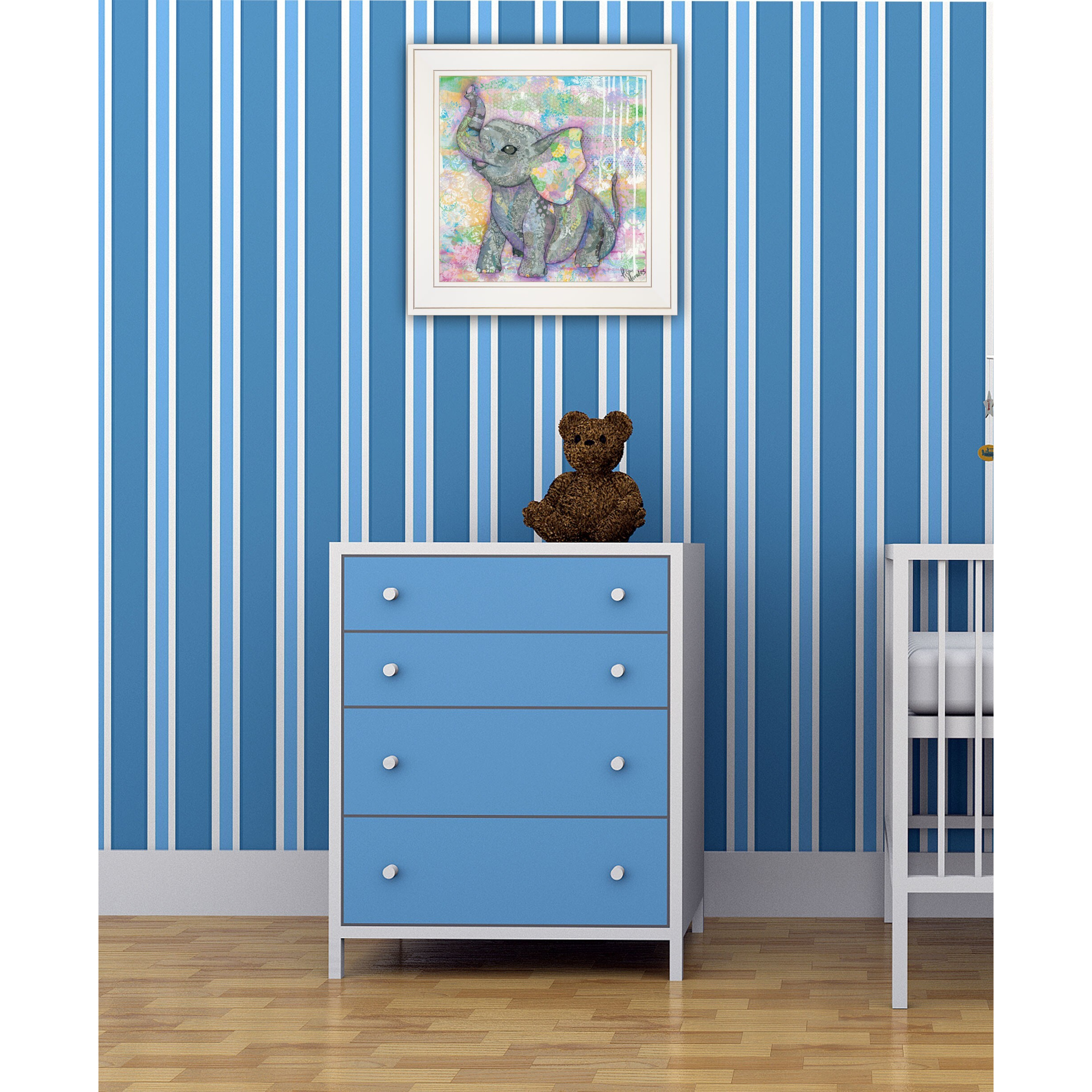 Elephant Ii 2 White Framed Print Wall Art