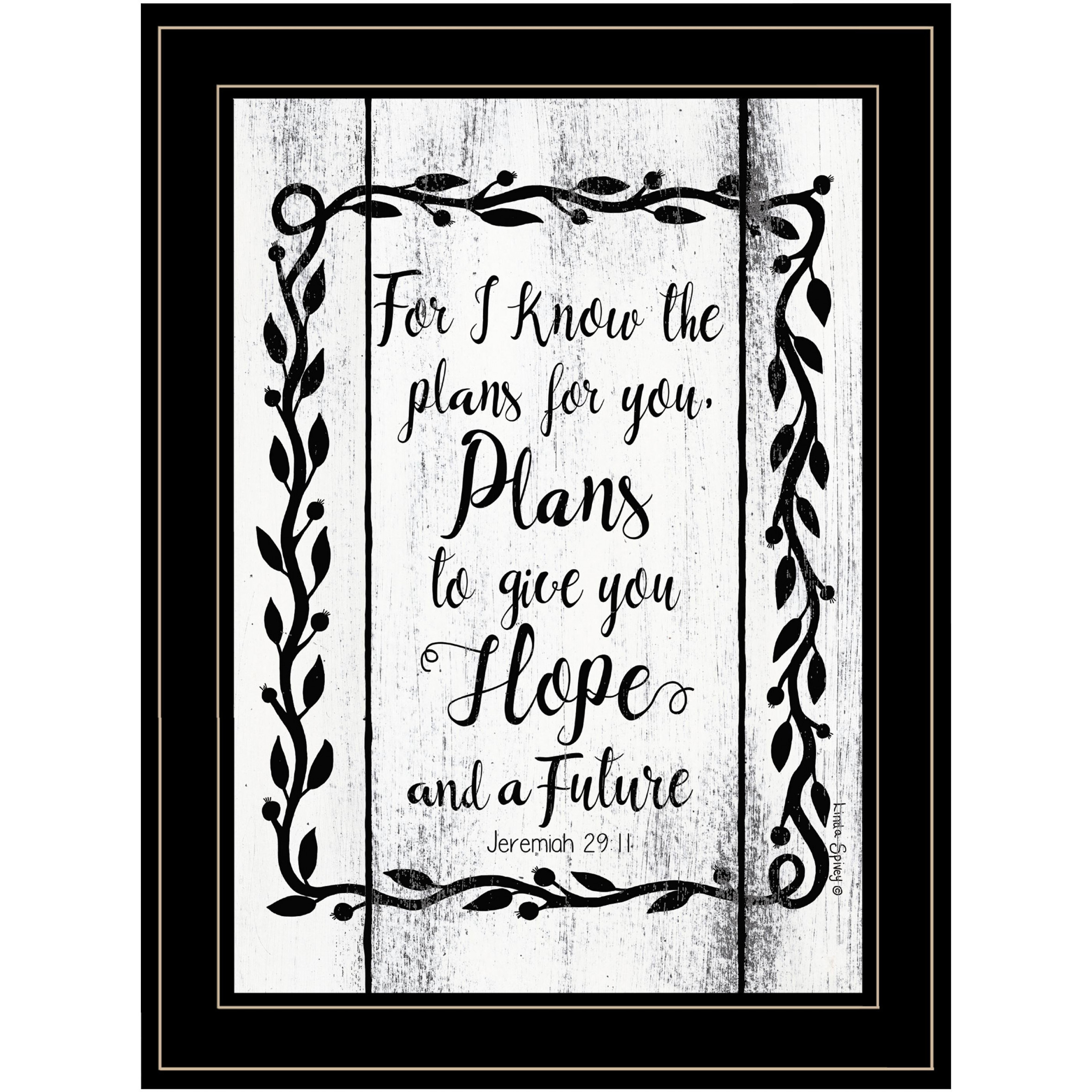 Plans To Give You Hope 2 Black Framed Print Wall Art