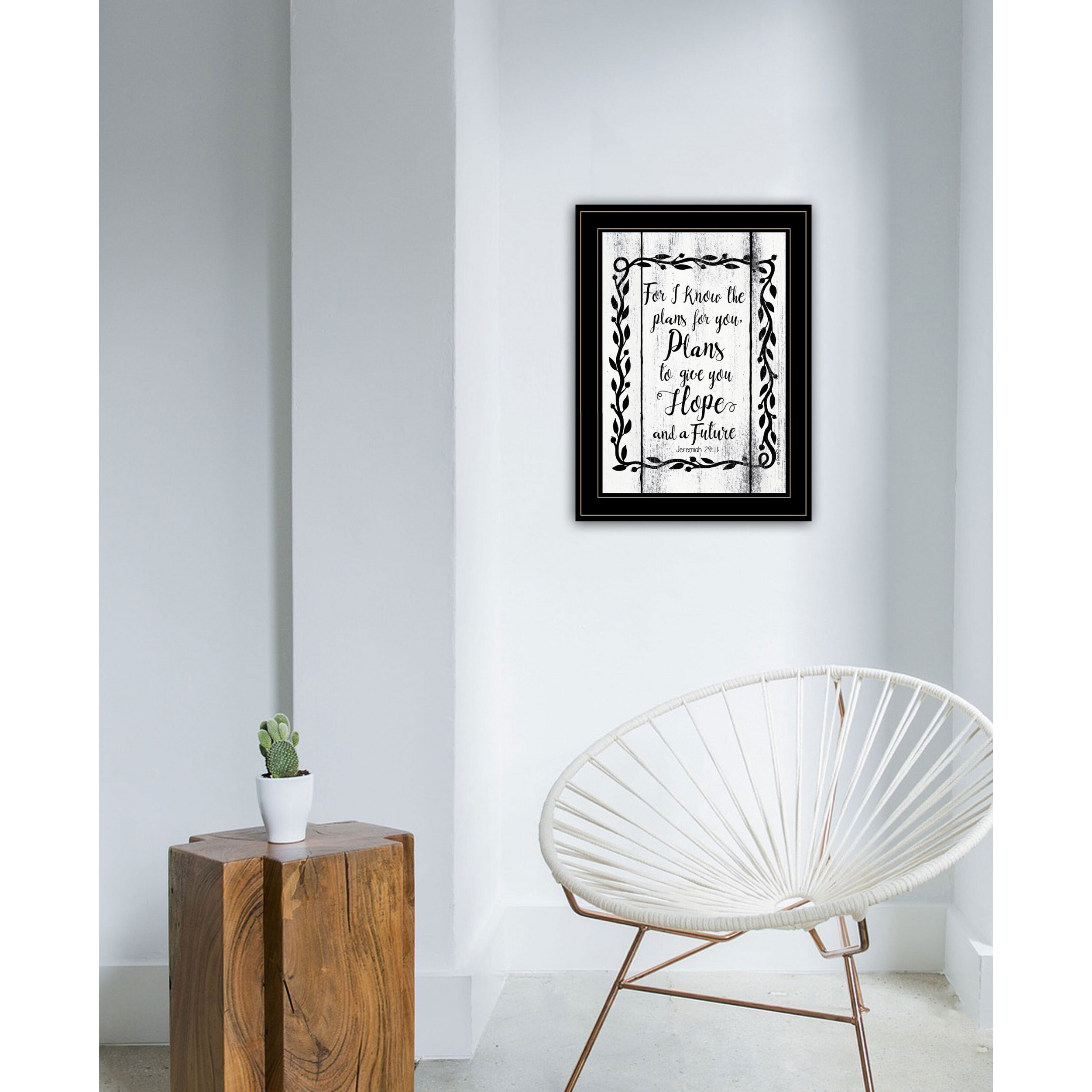 Plans To Give You Hope 2 Black Framed Print Wall Art