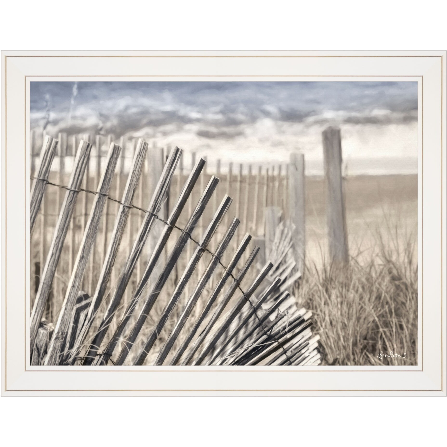 On The Coastline 1 White Framed Print Wall Art