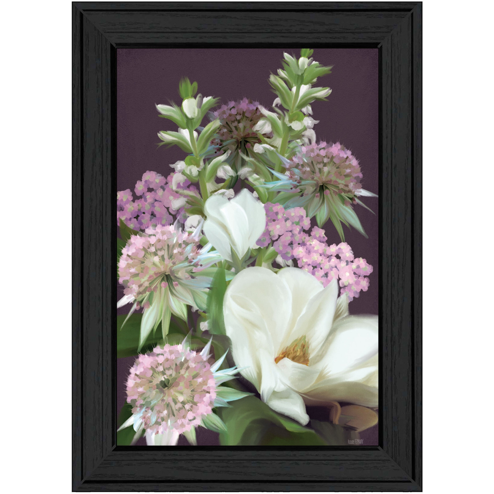 Wild For Plum Bouquet 3 Black Framed Print Wall Art