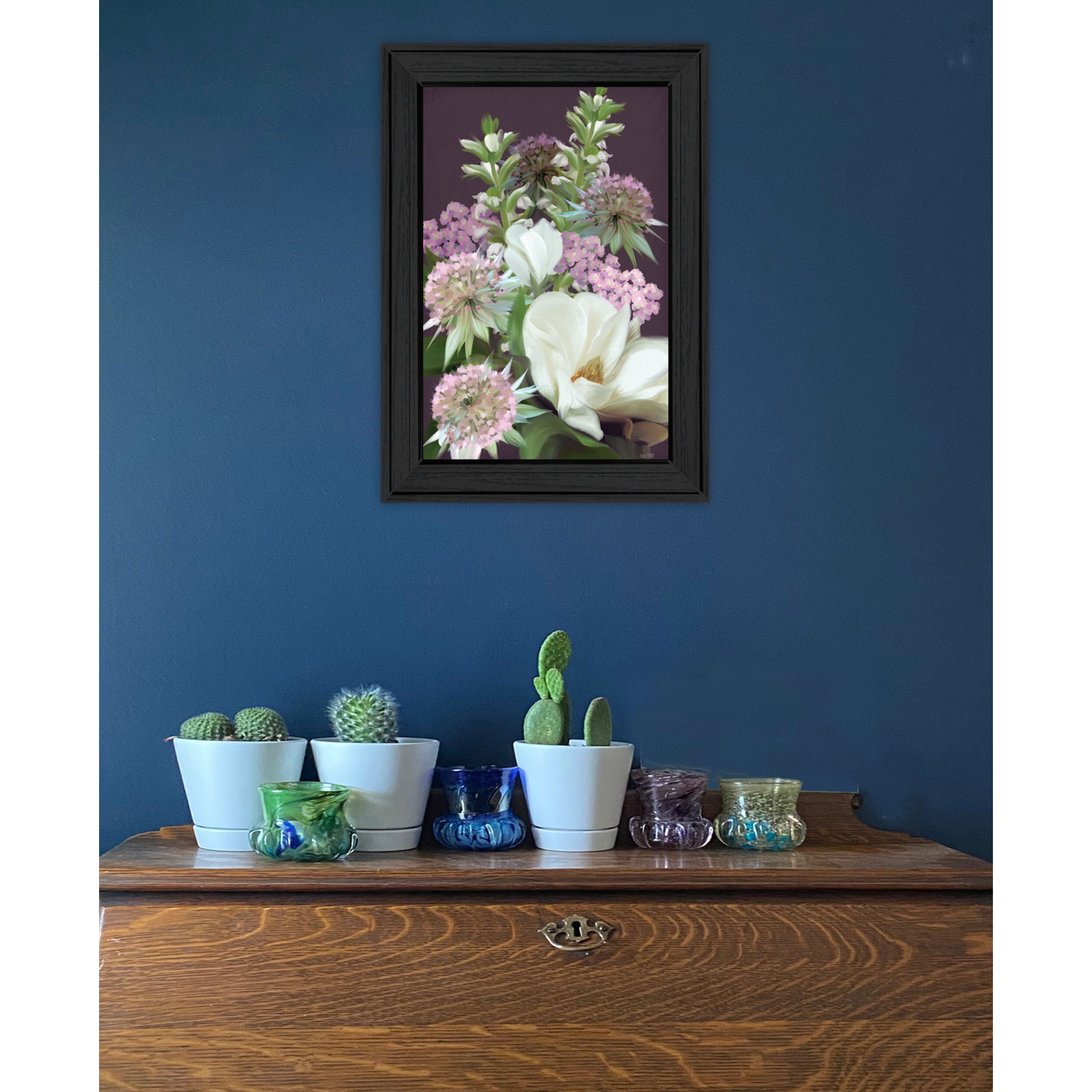 Wild For Plum Bouquet 3 Black Framed Print Wall Art