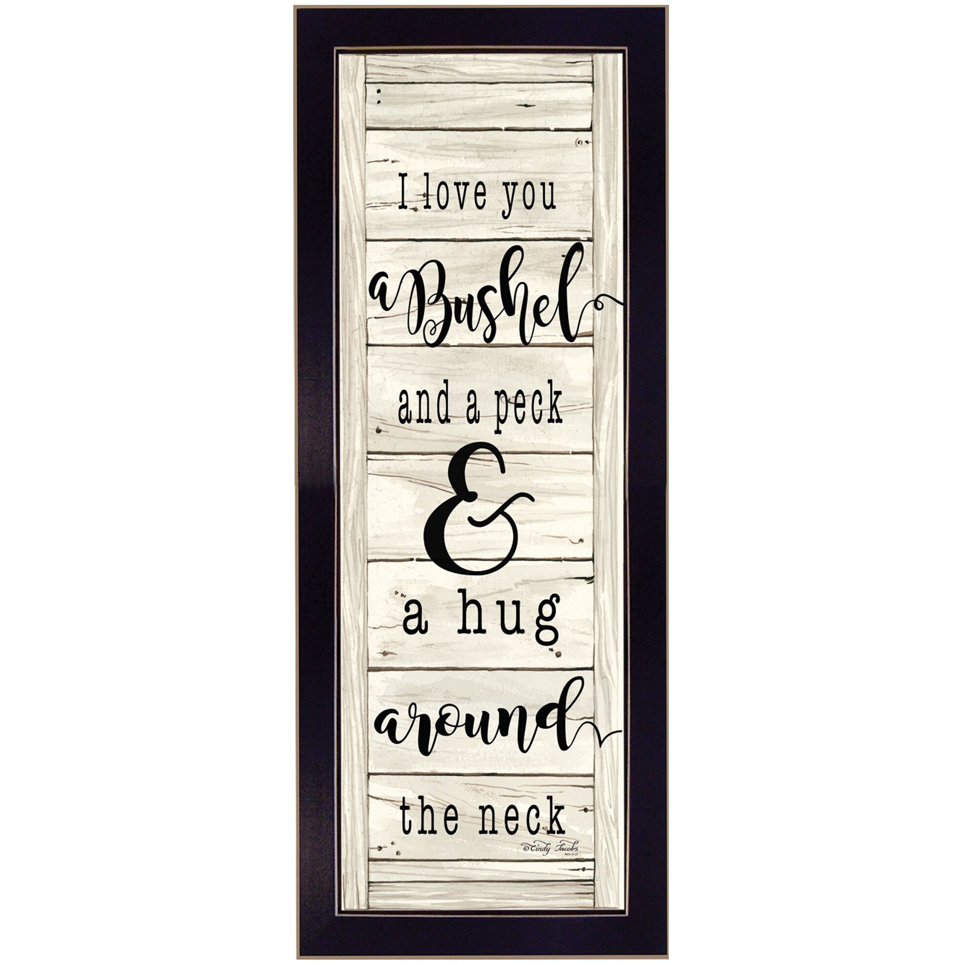 Hug Around The Neck Black Framed Print Wall Art