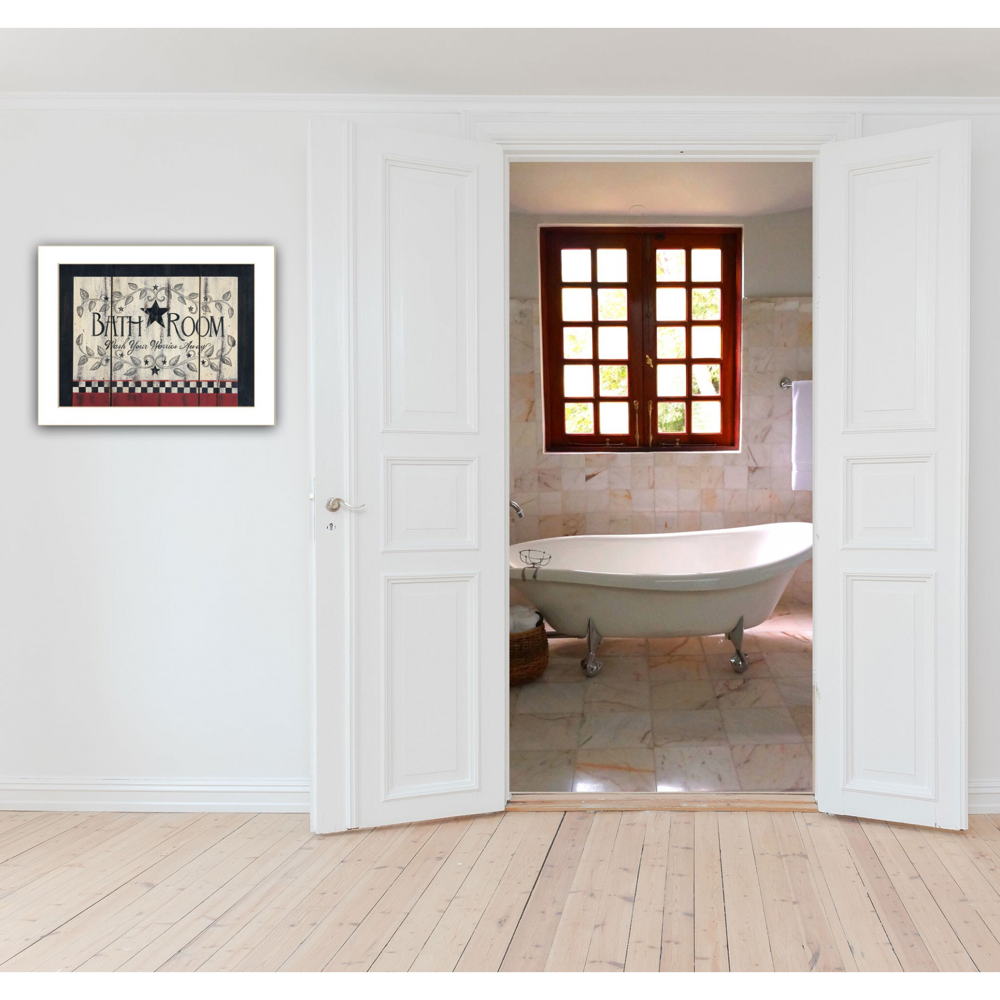 Bathroom 7 White Framed Print Wall Art