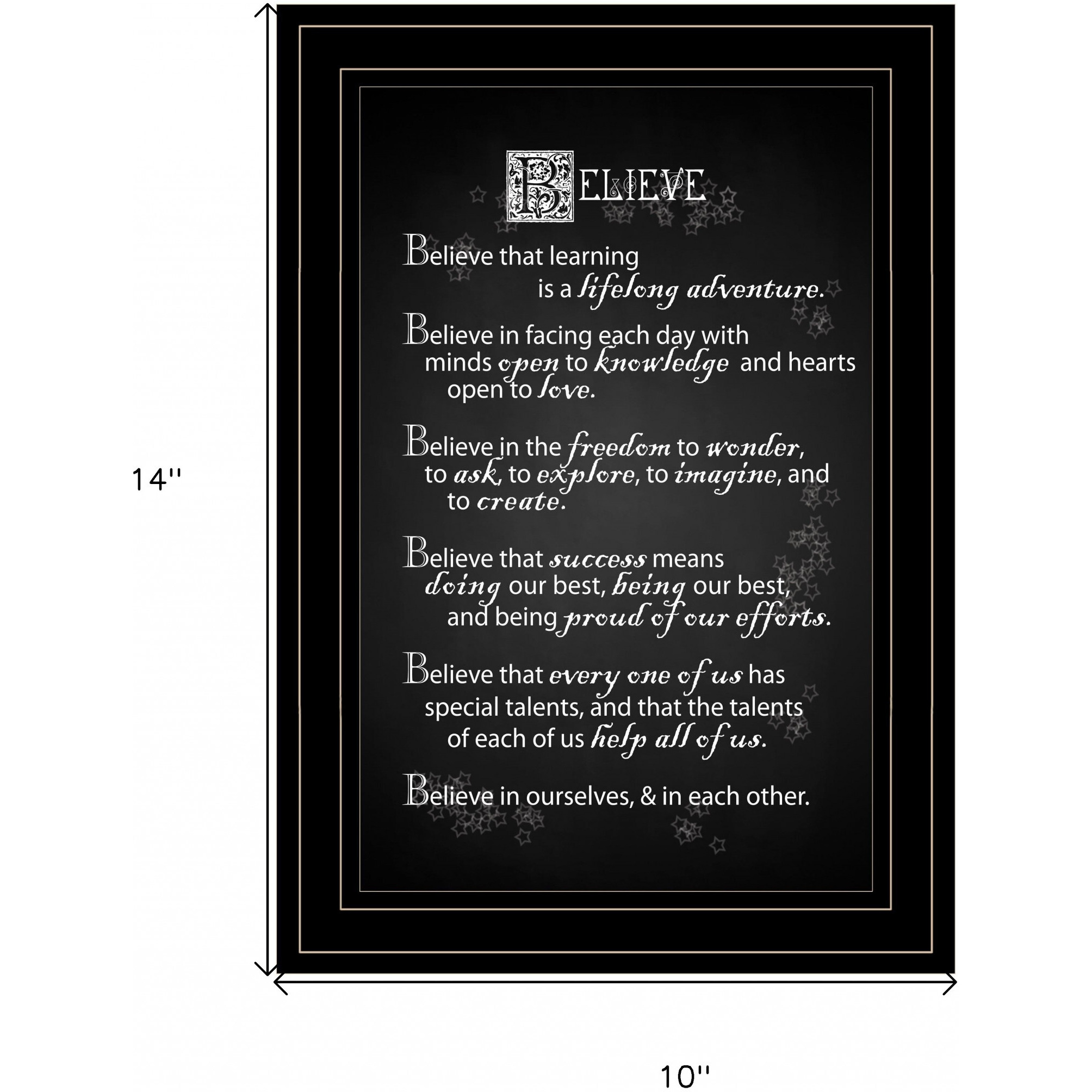 Believe 2 Black Framed Print Wall Art