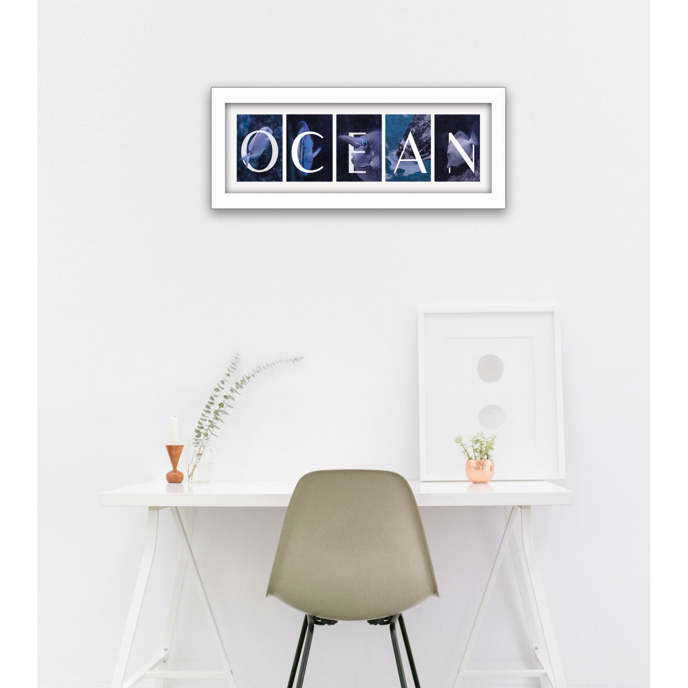 Ocean 1 White Framed Print Wall Art