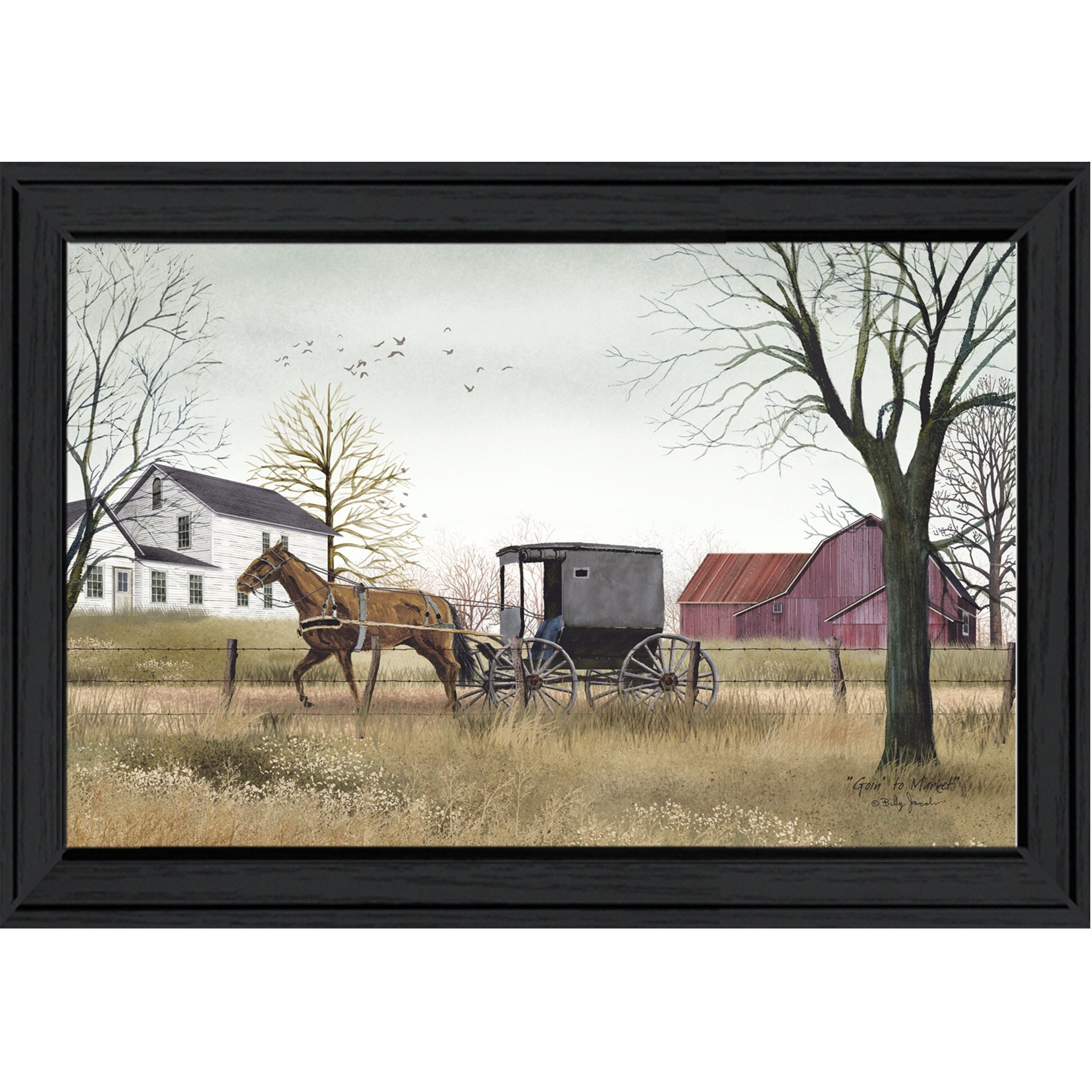 Going To Market Black Framed Print Wall Art