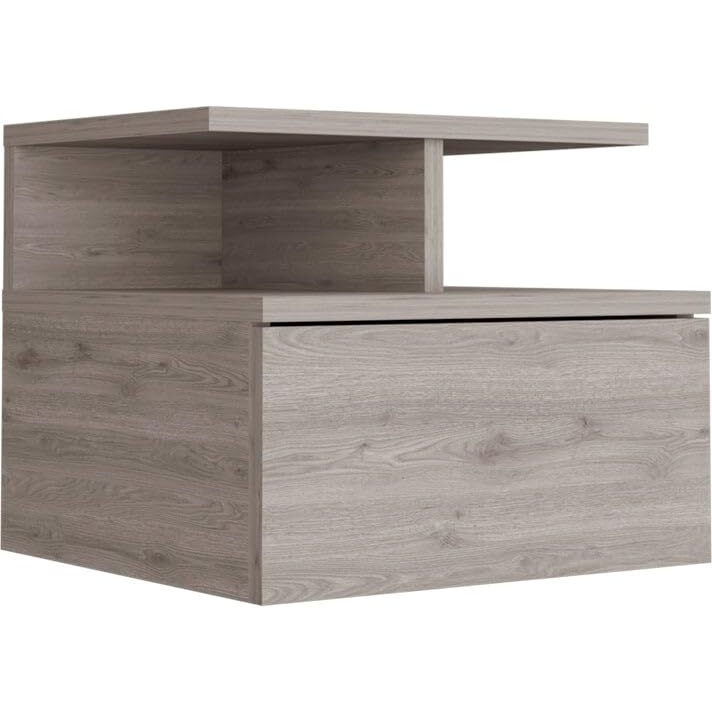 Adele Floating Nightstand -Bedroom-Light Gray
