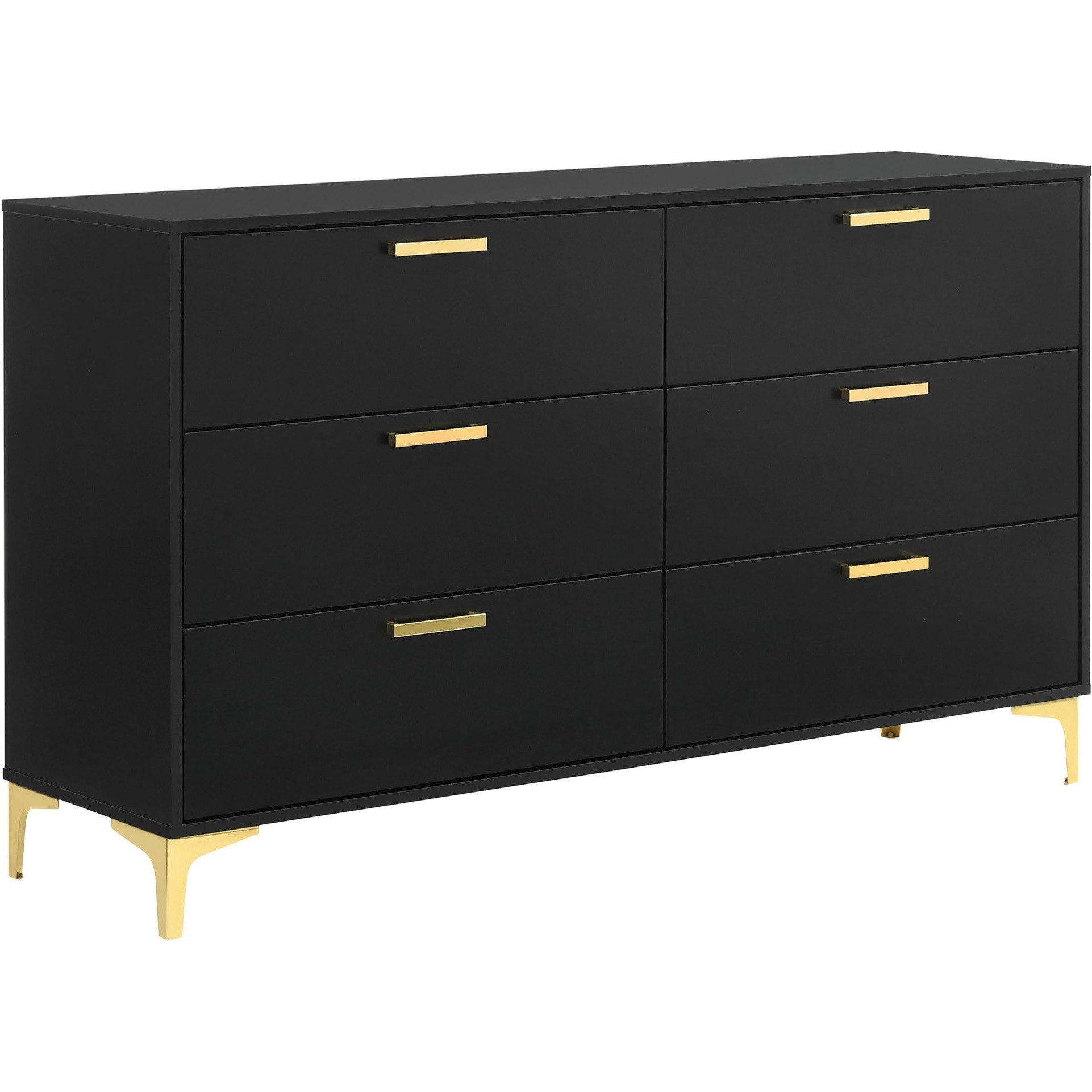 Kendall 6-Drawer Dresser Black And Gold