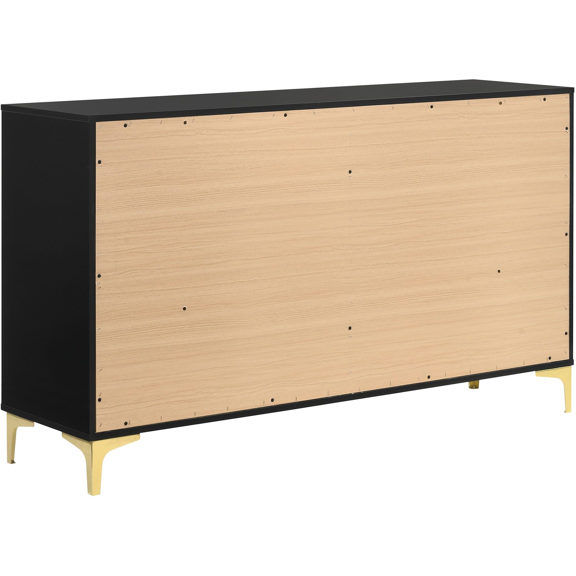 Kendall 6-Drawer Dresser Black And Gold