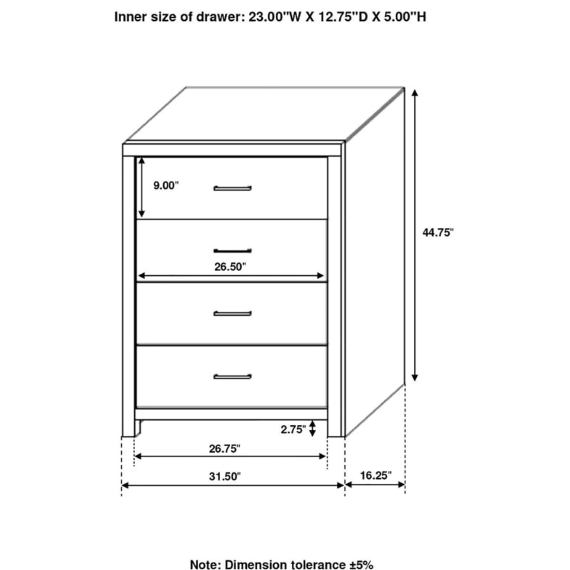Brantford 4-Drawer Chest Coastal White