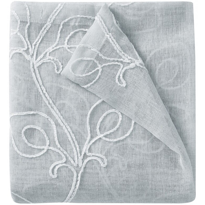 Set Of Two 84""  Silver Boho Embroidered Window Panels