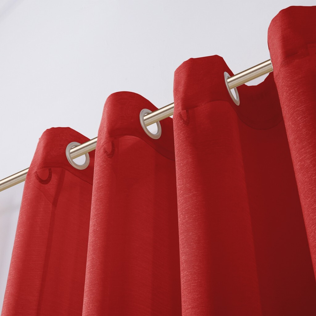 Set Of Two 84""  Red Solid Modern Window Panels