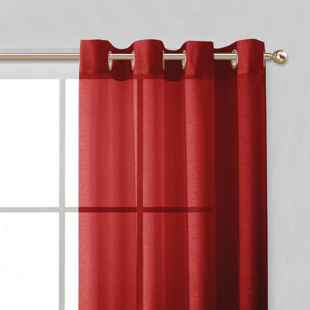 Set Of Two 84""  Red Solid Modern Window Panels