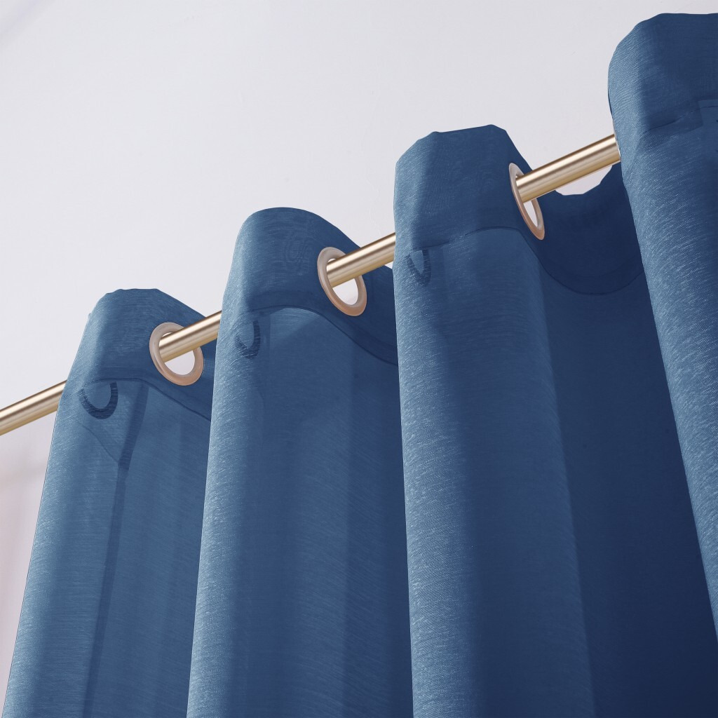 Set Of Two 84""  Blue Solid Modern Window Panels