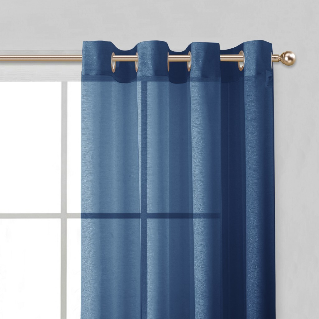 Set Of Two 84""  Blue Solid Modern Window Panels