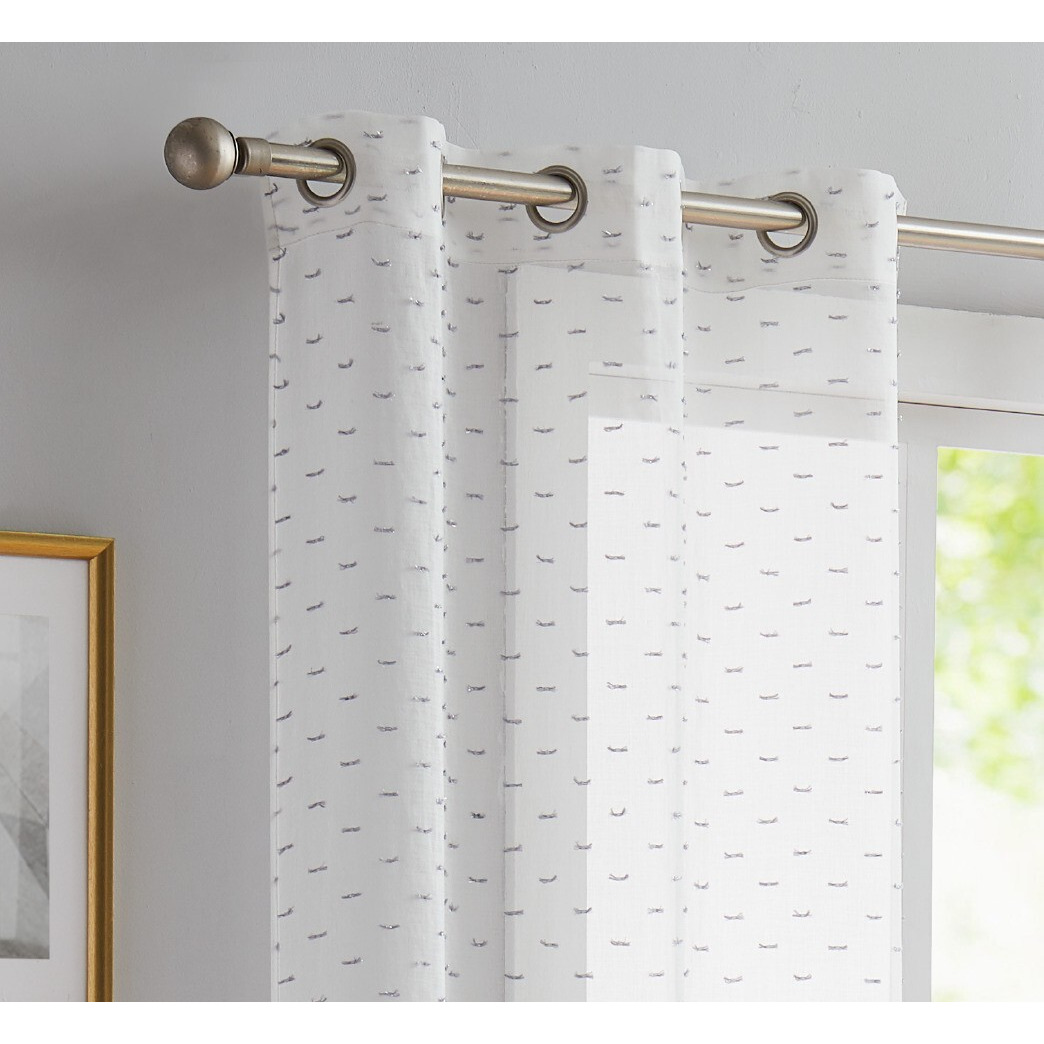 96 Silver Sprinkled Embellishment Window Curtain Panel