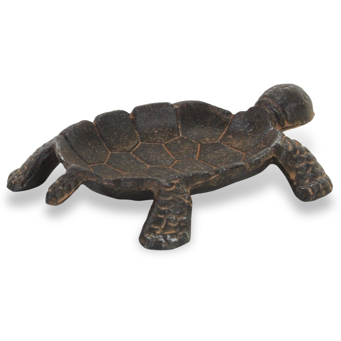 7"" Rustic Black Turtle Metal Handmade Tray