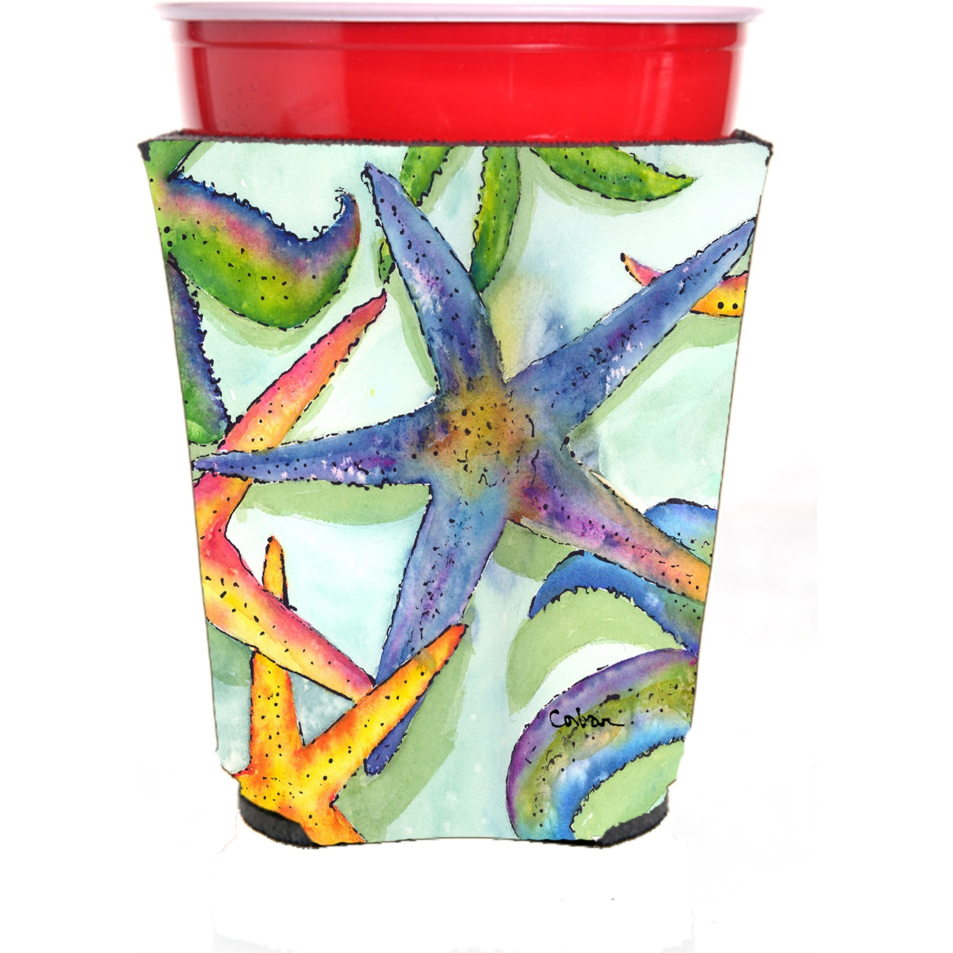 Starfish  Red Solo Cup Beverage Insulator Hugger