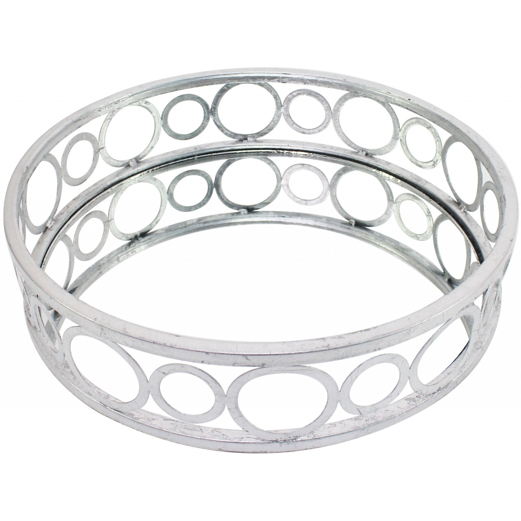 14 X 14 X 4 Silver Classic  Mirror Tray