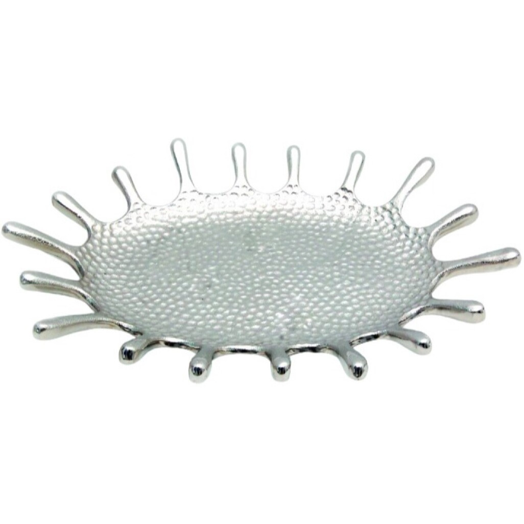 Silver Hammered Splash Design Serving Tray