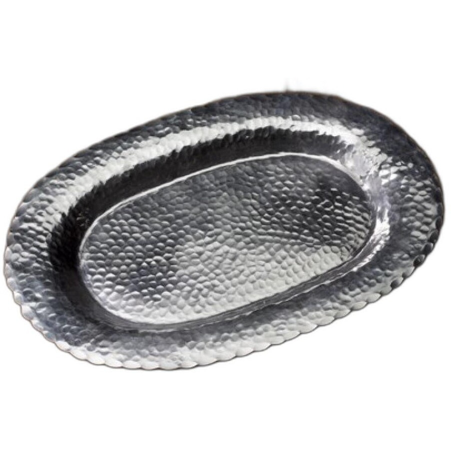 Traditional Scallop Oval Hammered Tray